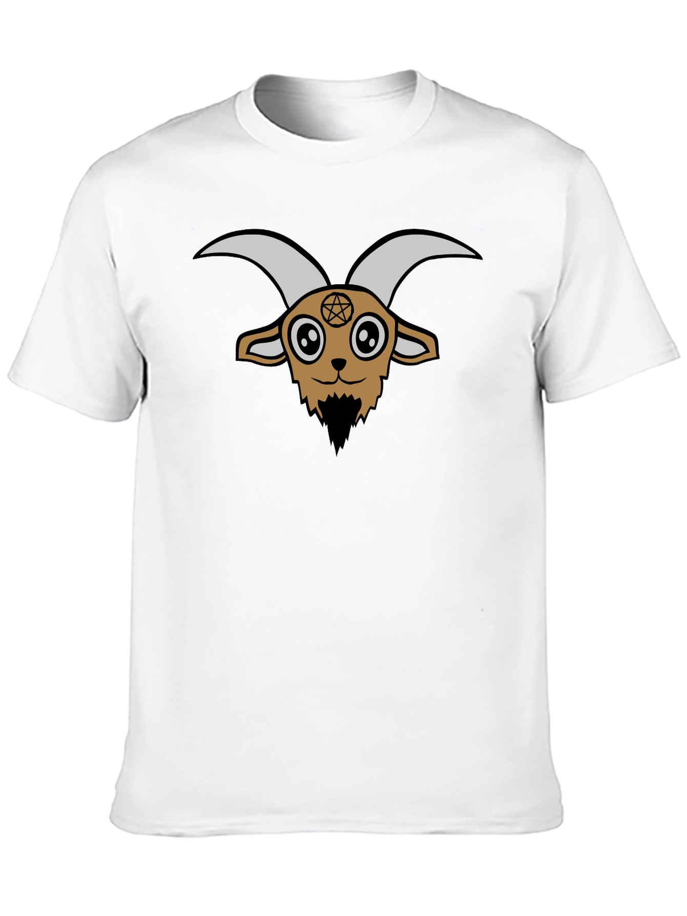 Black Goat Head Graphic Tee - Soft Black Cotton T-Shirt view 10