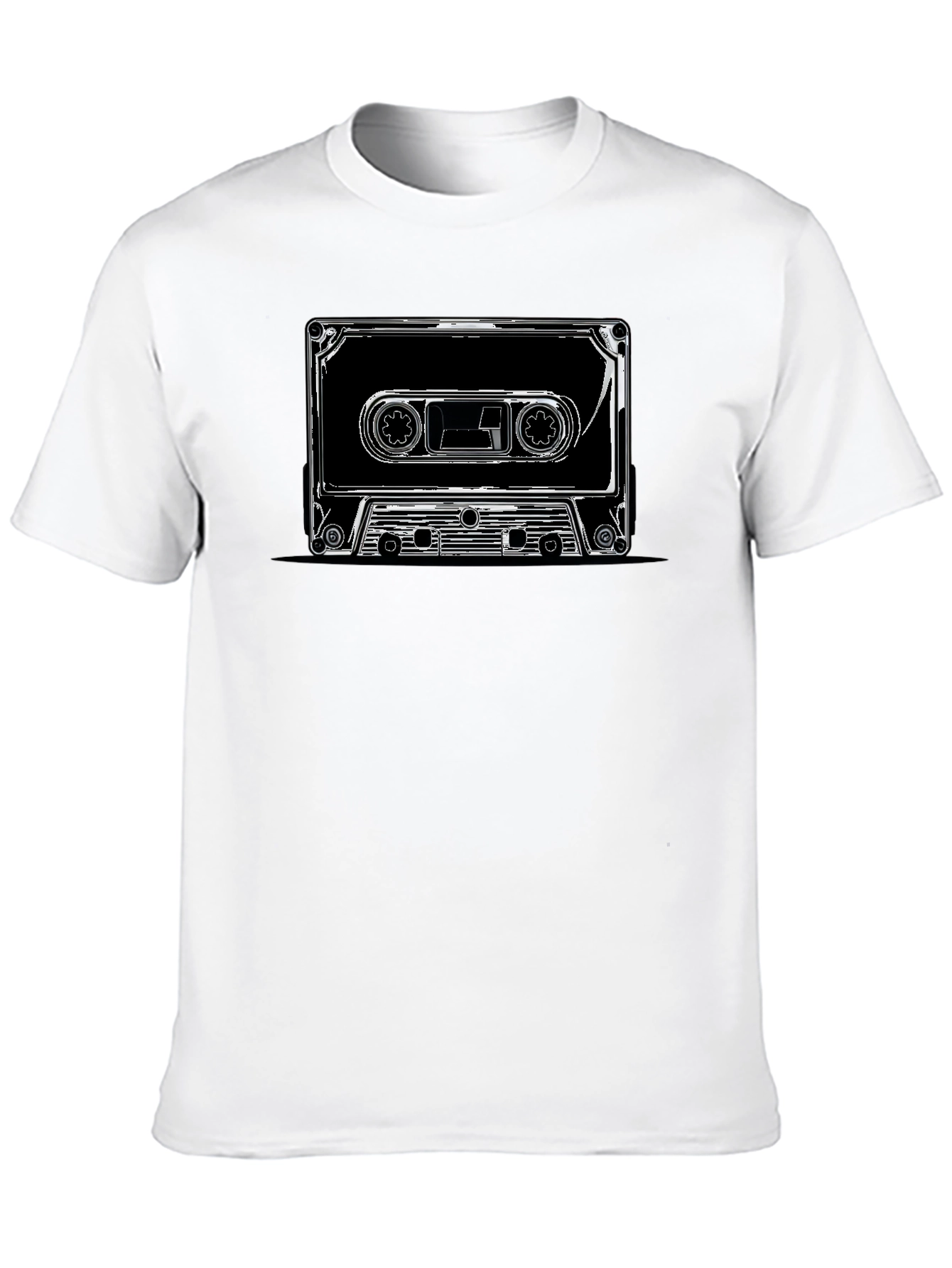 Black Retro Cassette Tape Graphic T-Shirt - Classic Music Tee view 10