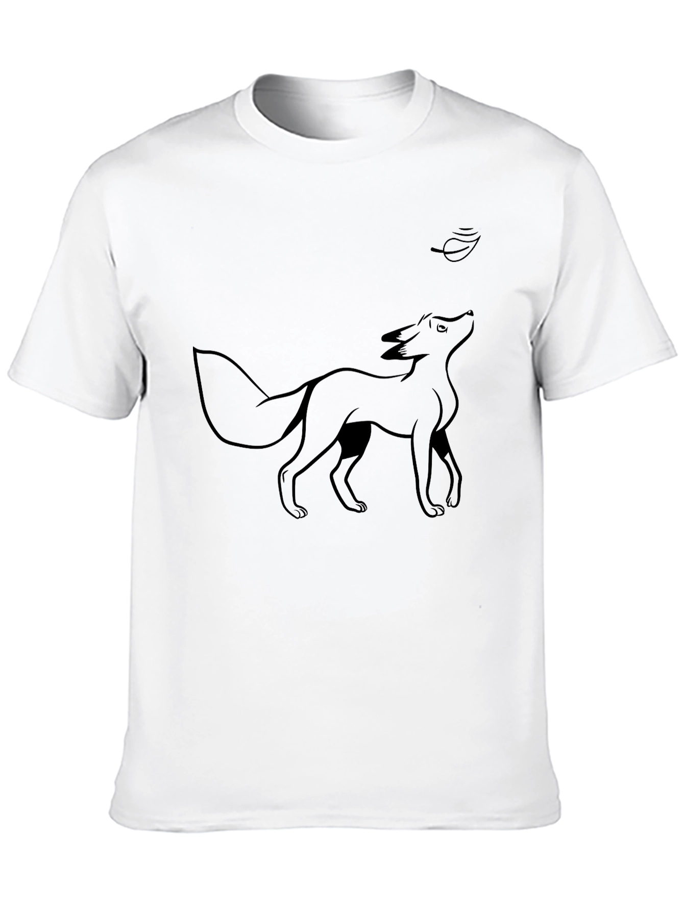 Black Fox & Leaf Graphic Tee - Stylish Animal Print Shirt - 10