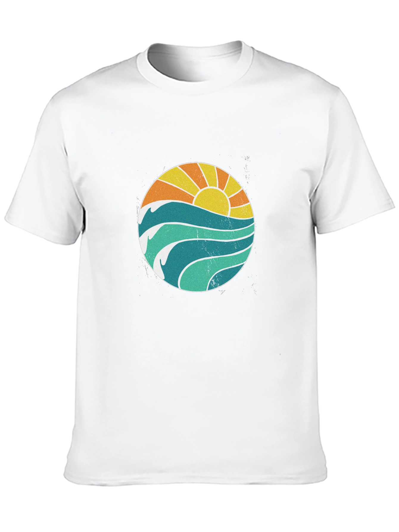 Black Sunset Waves Graphic T-Shirt - Black view 10