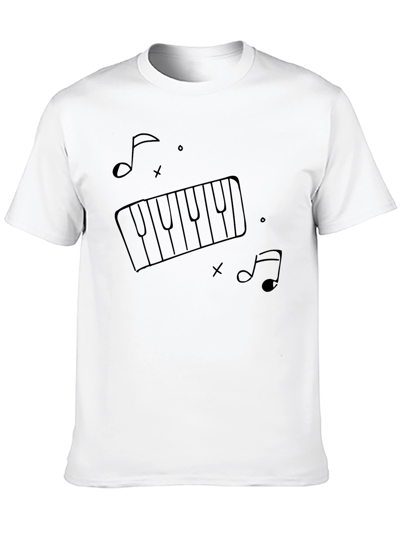 Black Musical Piano Keys T-Shirt - Stylish Graphic Tee view 10