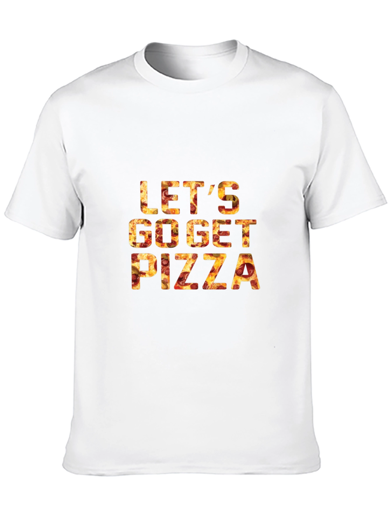 Black Let's Go Get Pizza Graphic Tee - Black Casual T-Shirt view 10