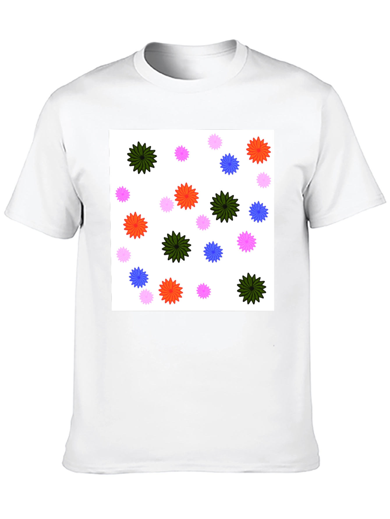 Black Floral Patterned Black T-Shirt view 10