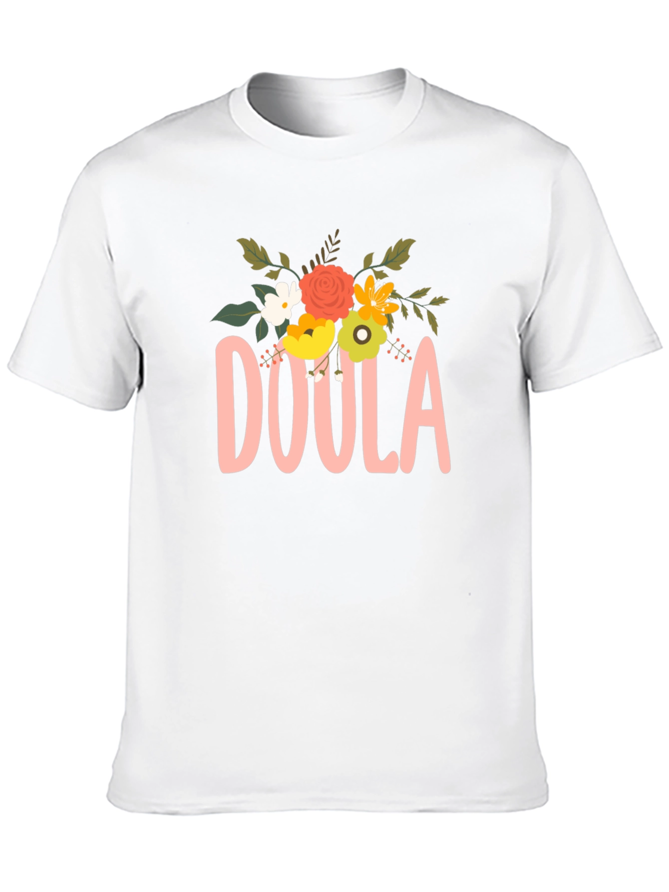 Black Floral Doula T-Shirt view 10