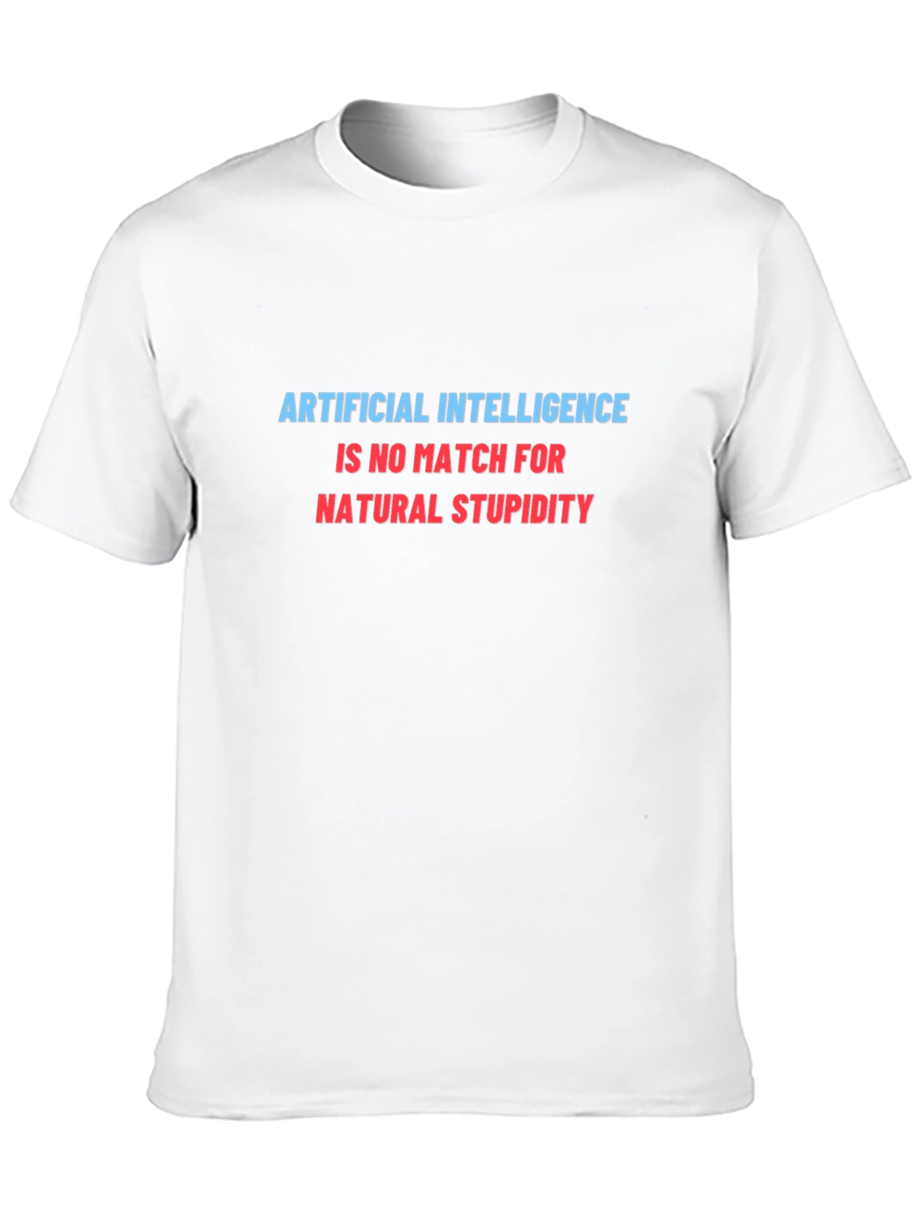 Black AI vs Stupidity Graphic Tee - Funny Slogan T-Shirt view 10