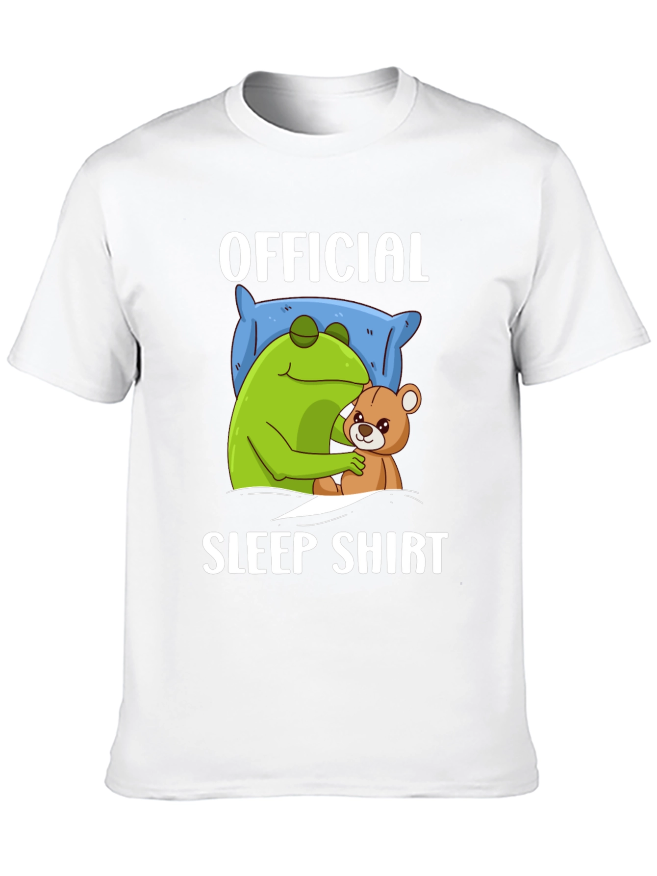 Black Official Sleep Shirt - Frog and Teddy Bear Design view 10