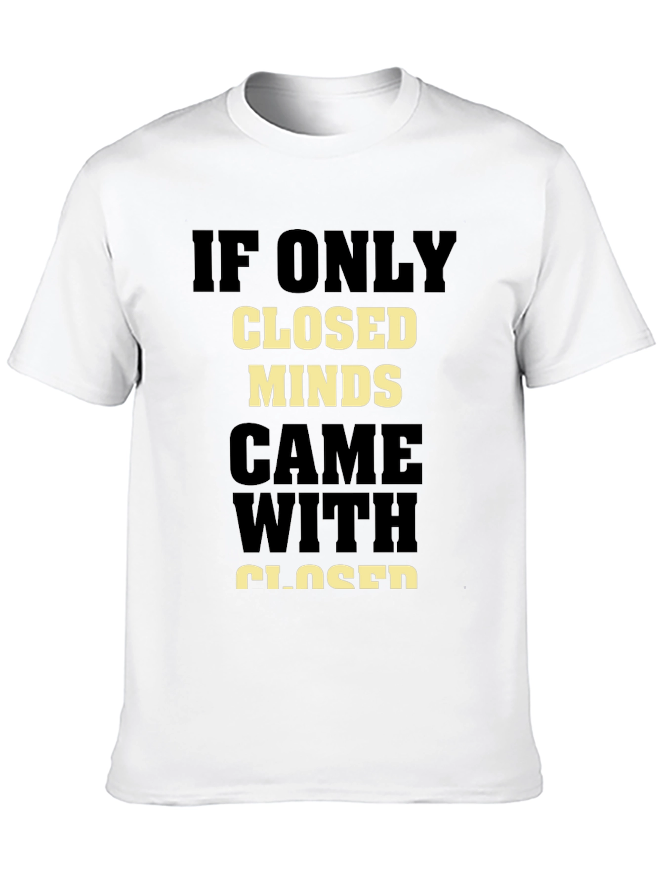 Black Closed Minds T-Shirt - Open-Minded Statement Tee view 10