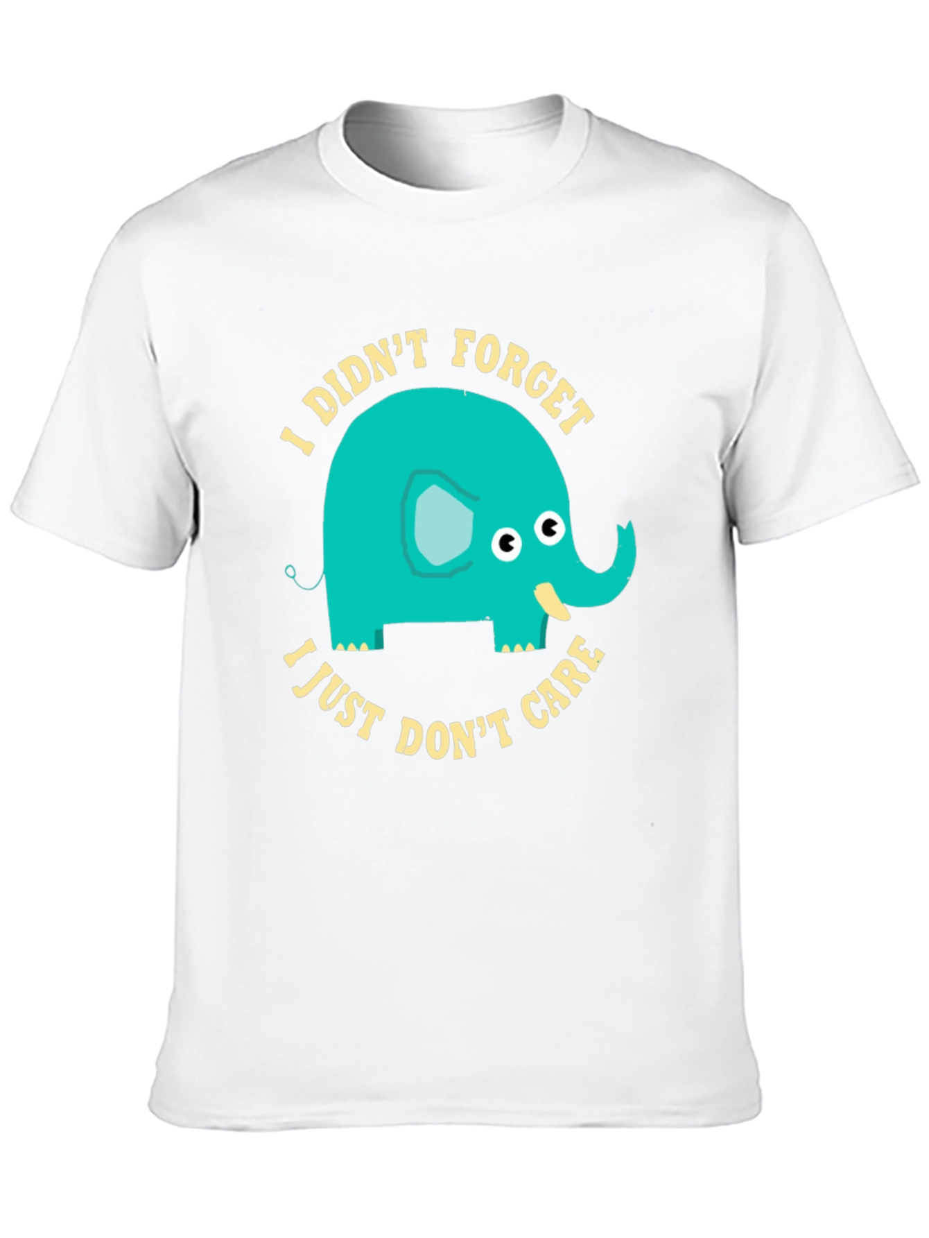 Black Funny Elephant Graphic T-Shirt - I Didn't Forget I Just Don't Care view 10
