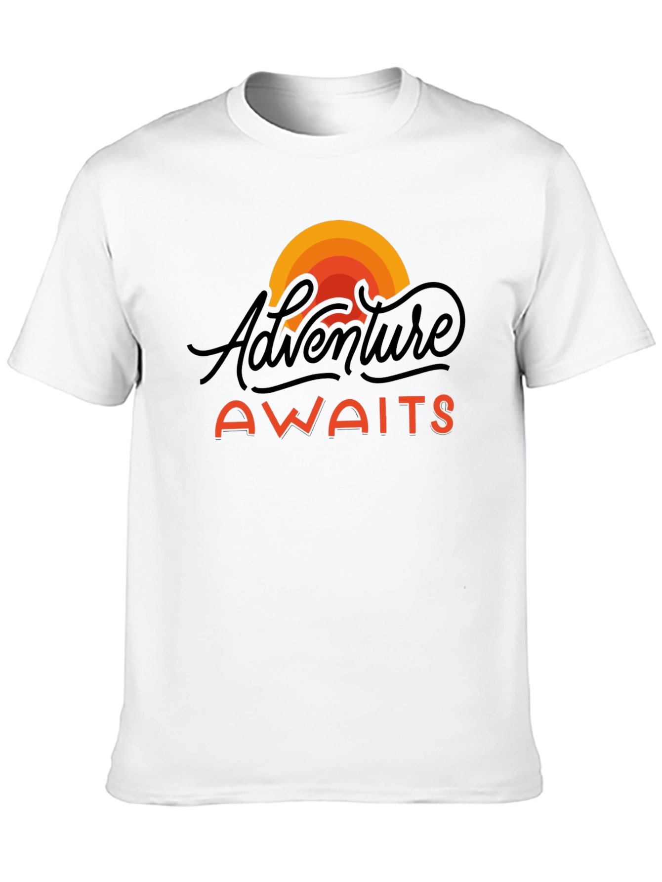 Black Adventure Awaits Graphic Tee - Black Unisex T-Shirt view 10