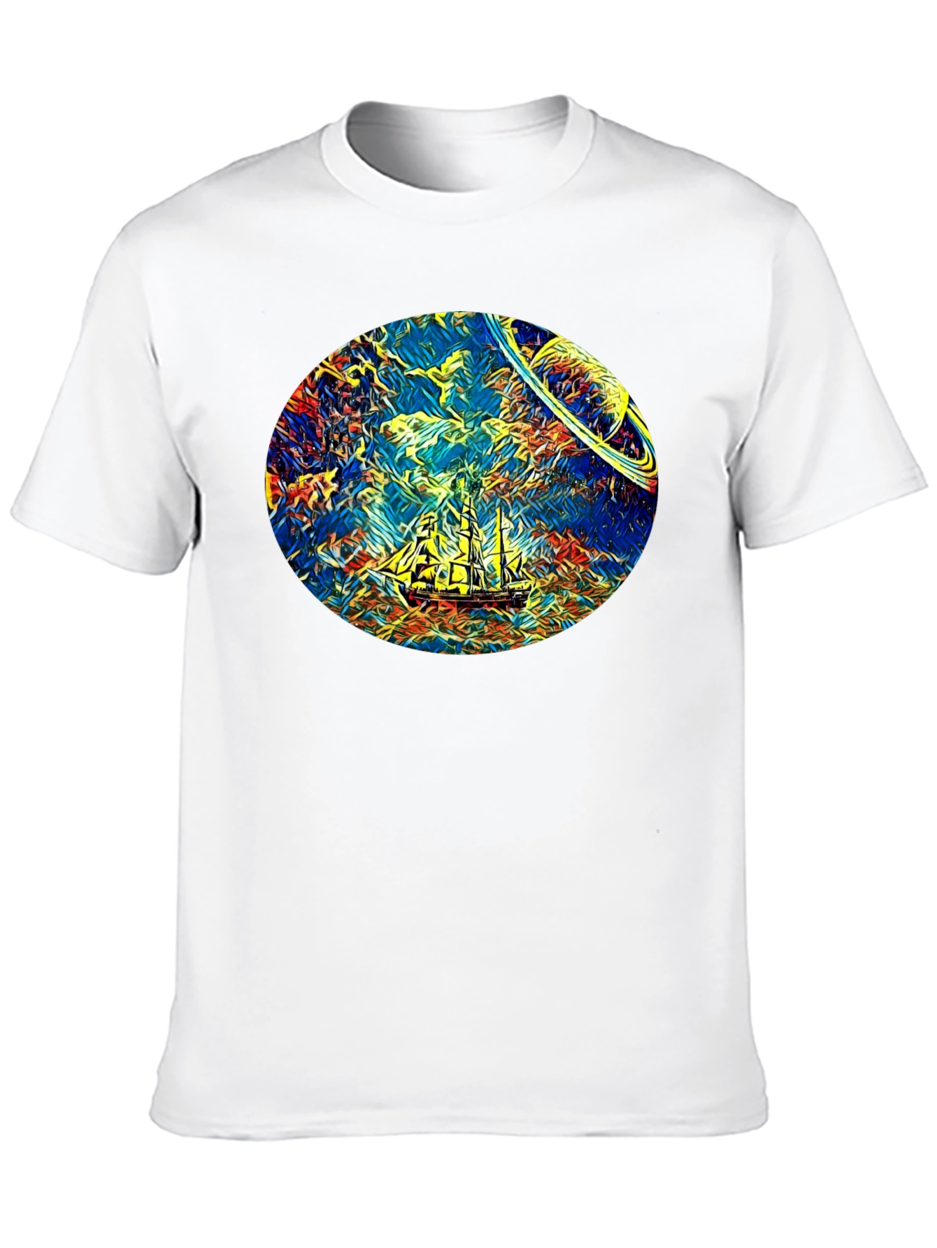 Black Space Sailing T-Shirt - Artistic Design view 10