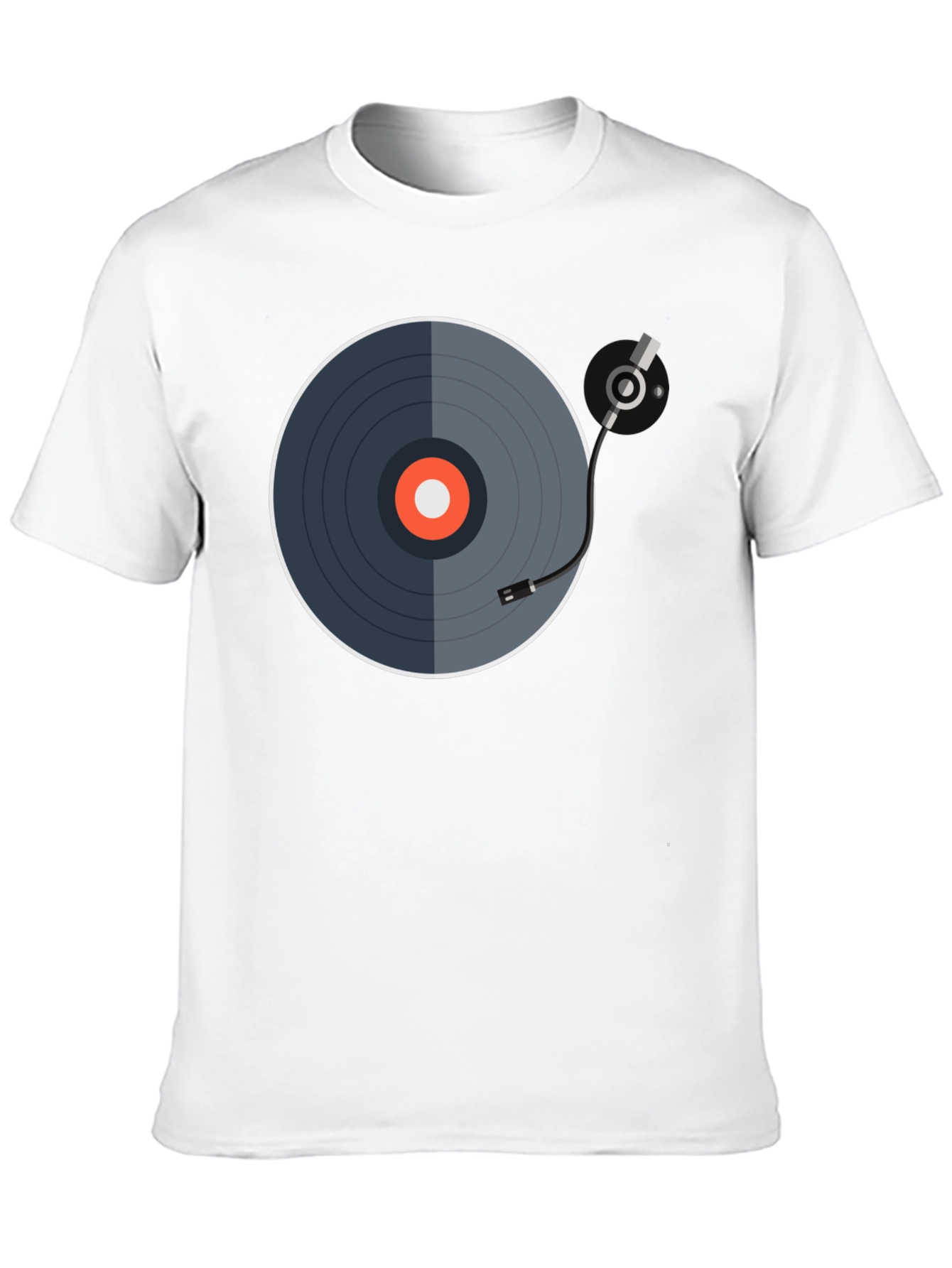 Black Retro Vinyl Record Graphic Tee - Black view 10