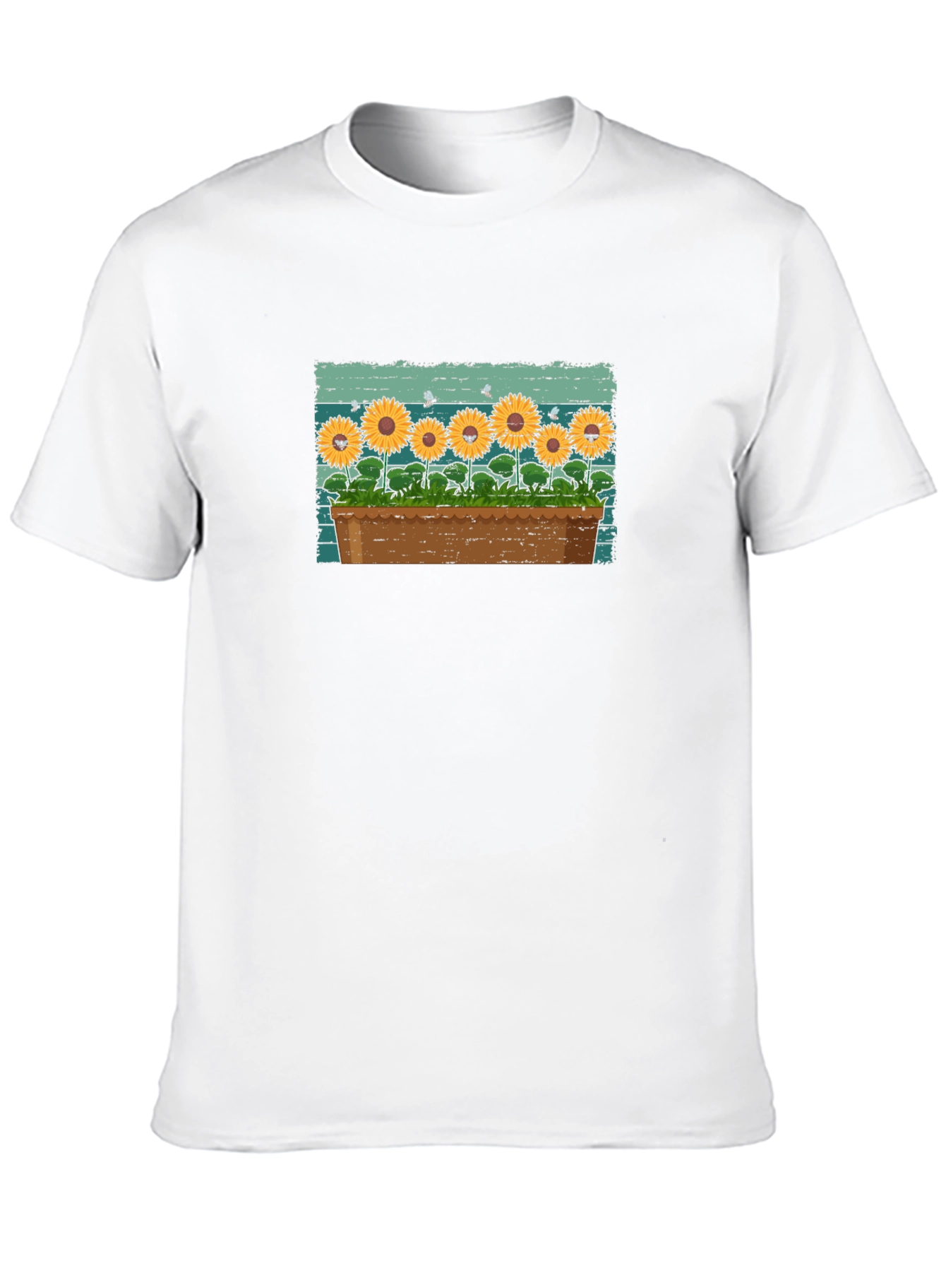 Black Sunflower Garden T-Shirt - Unique Graphic Tee view 10
