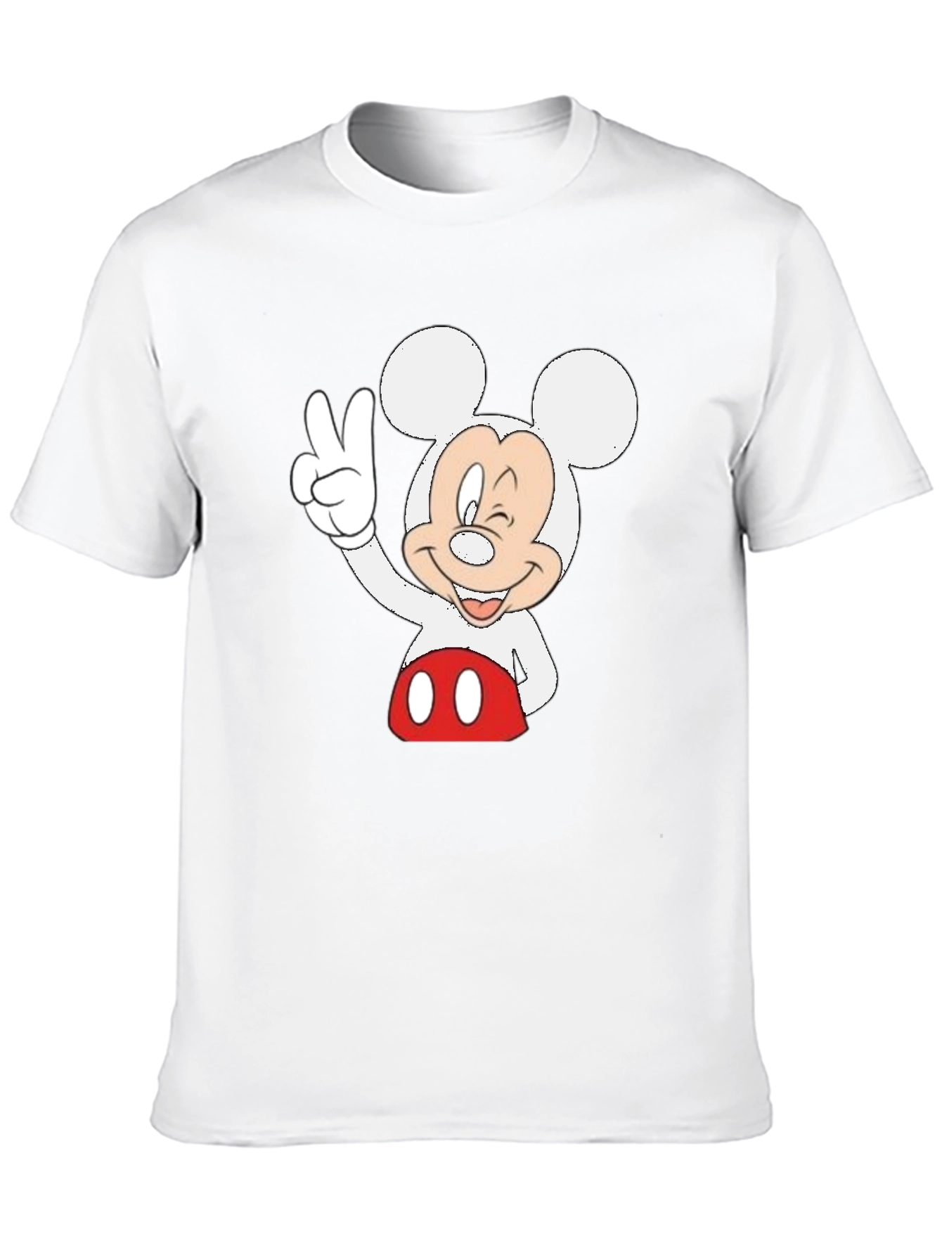 Black Mickey Mouse Peace Sign Black Graphic Tee view 10