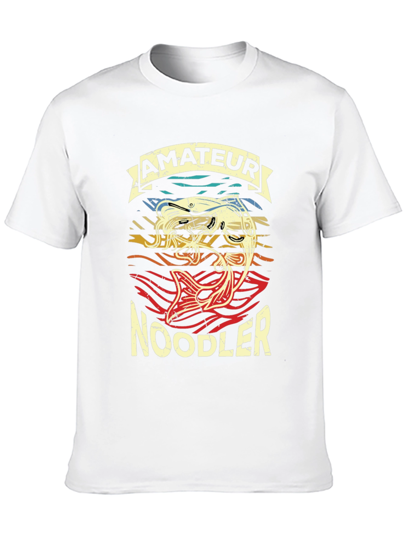 Black Amateur Noodler T-Shirt Funny Fishing Tee view 10