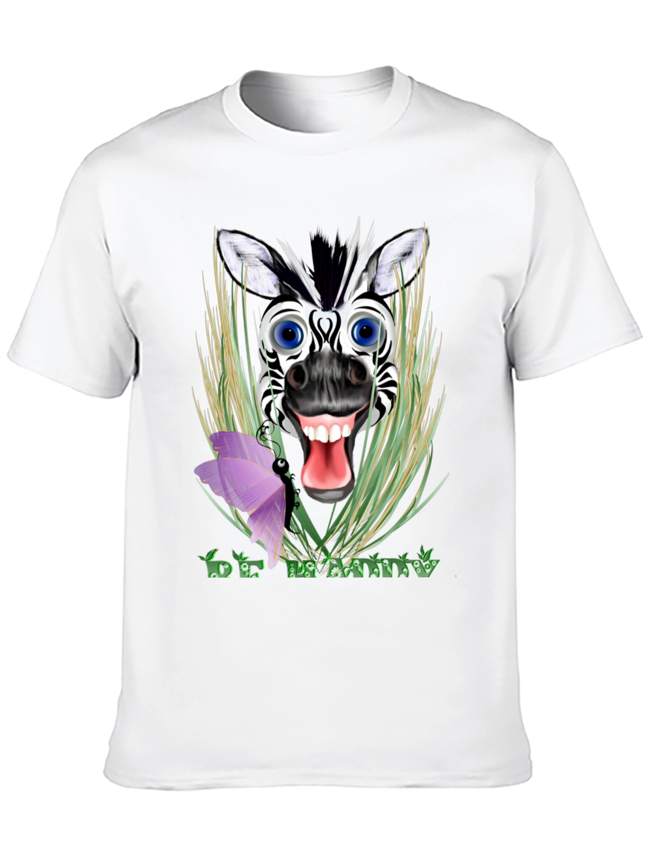 Black Be Happy Zebra Graphic Tee view 10