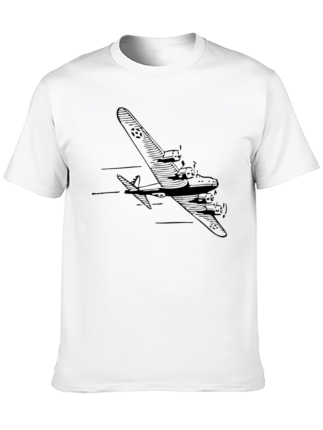 Black Vintage Airplane Graphic T-Shirt view 10