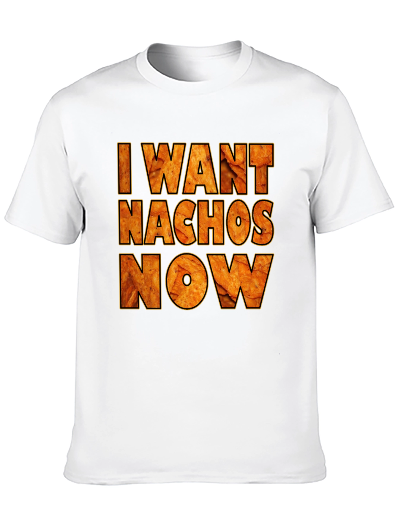Black I Want Nachos Now Funny Graphic T-Shirt view 10