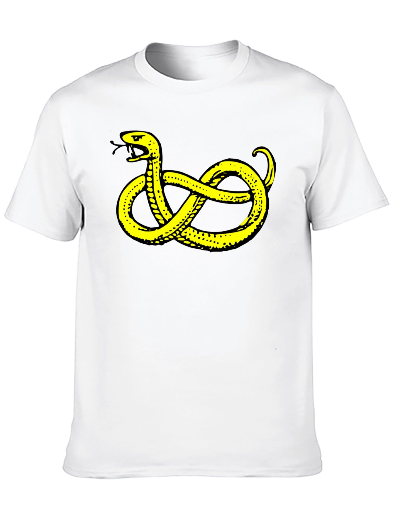 Black Black T-Shirt with Yellow Snake Graphic view 10