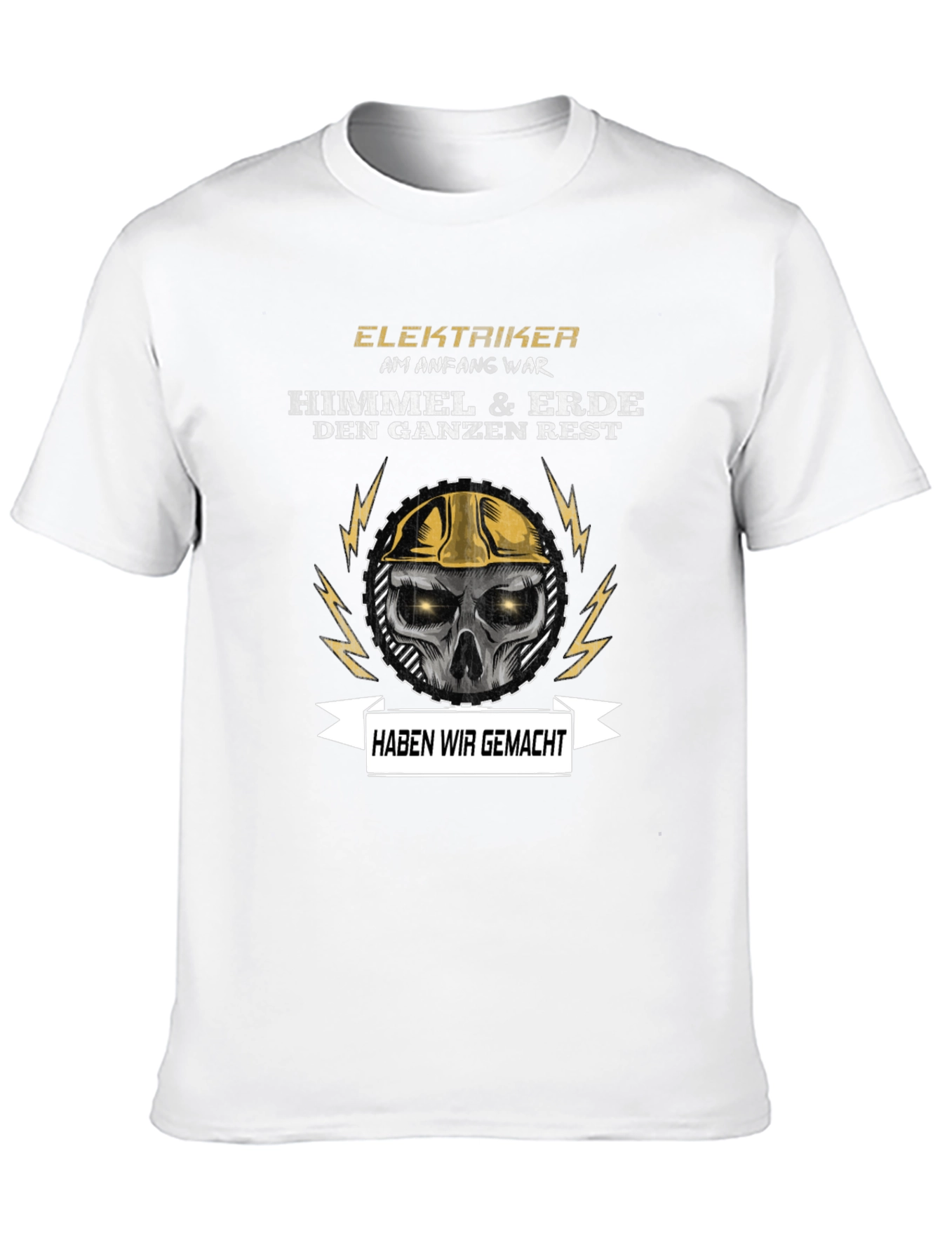 Black Electrician Skull Graphic T-Shirt - Funny Slogan view 10