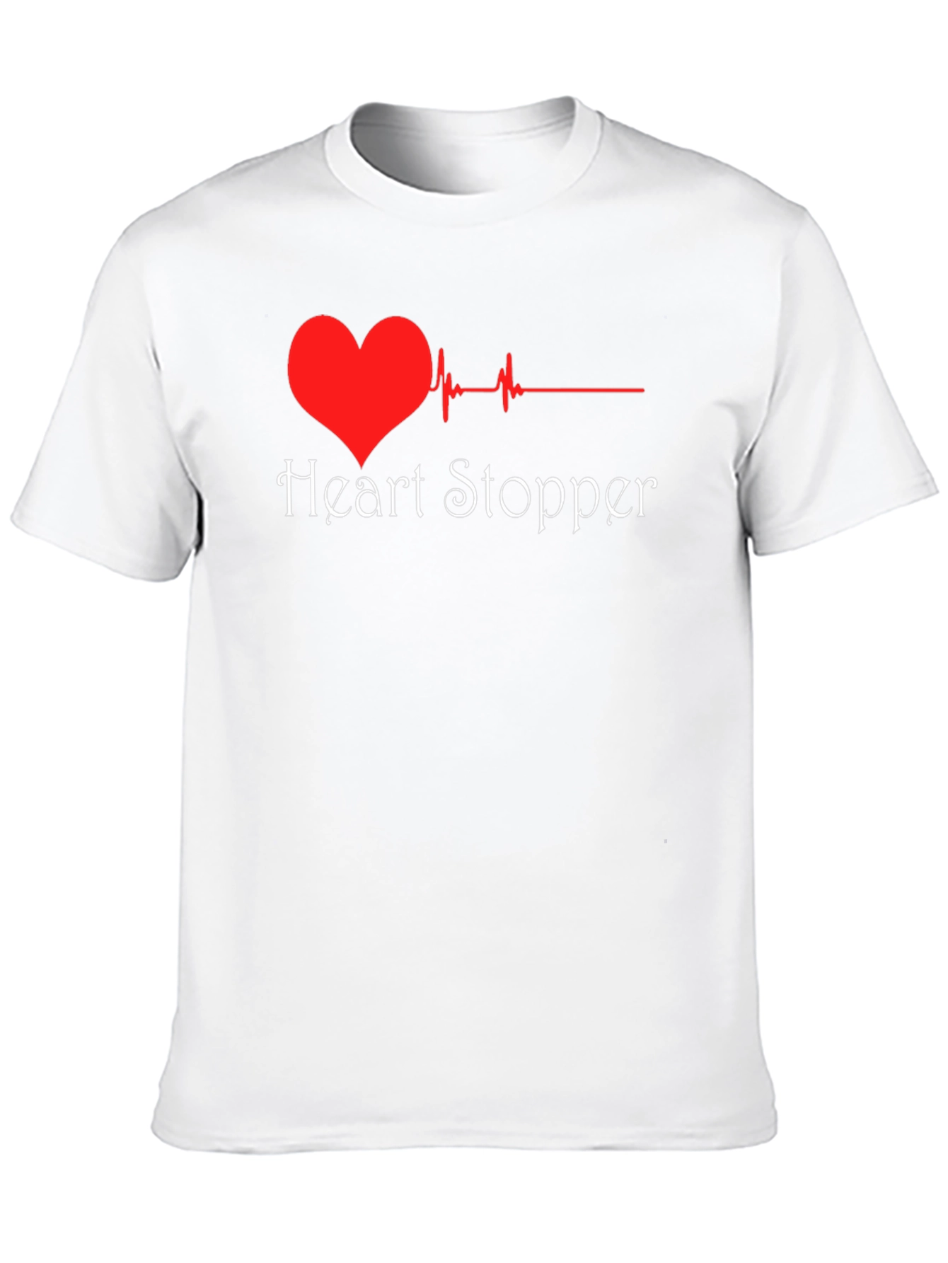 Black Heart Stopper T-Shirt - Heartbeat Design view 10