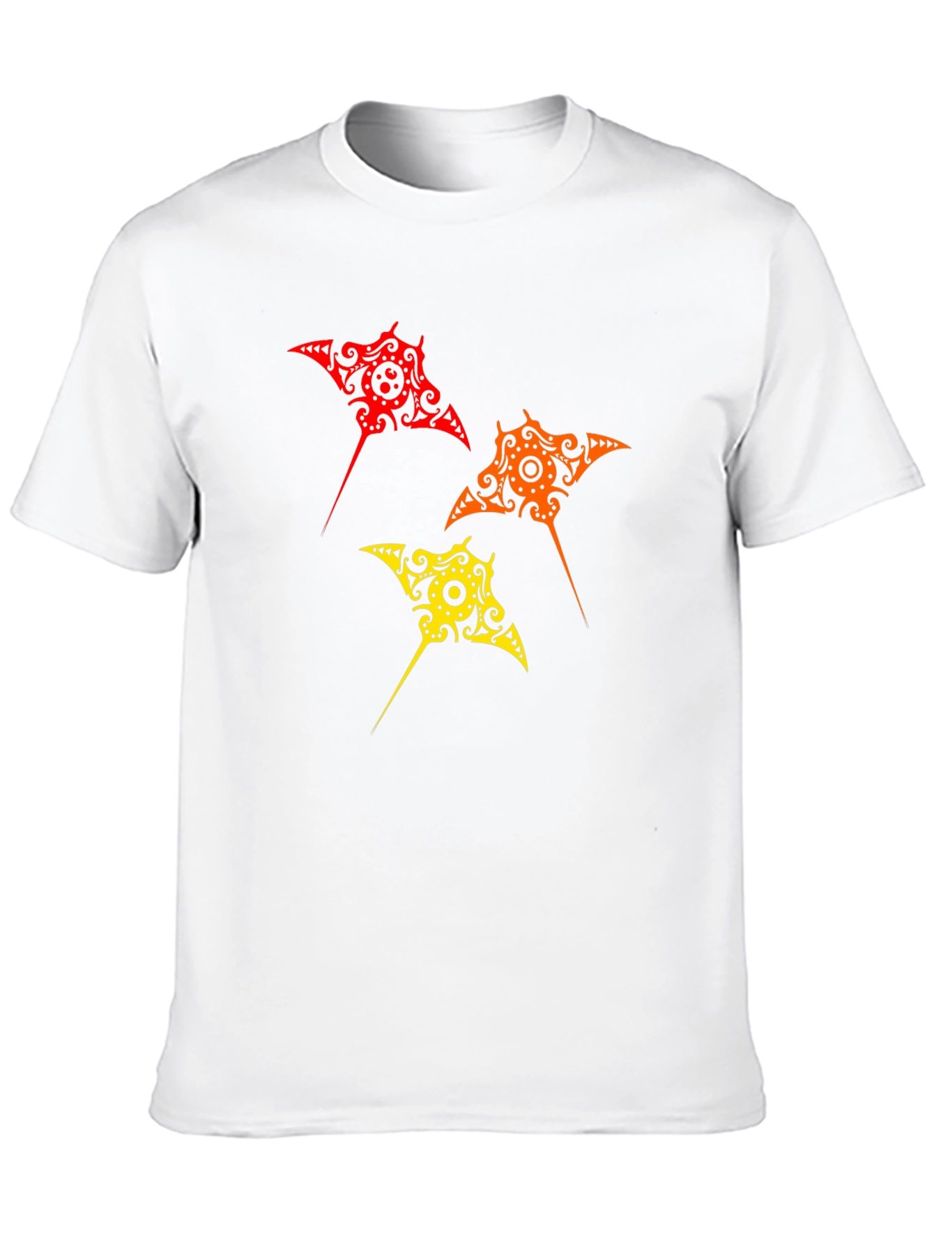 Black Manta Ray Graphic Tee - Unique Tribal Design view 10