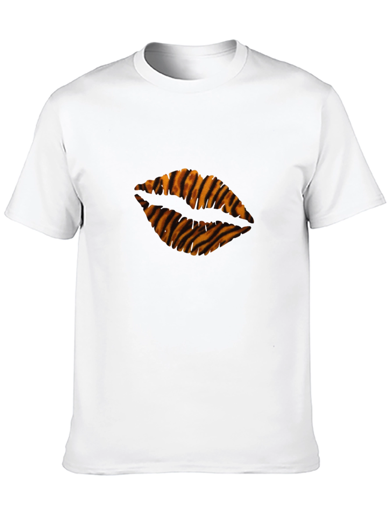 Black Tiger Stripe Lips Black T-Shirt view 10