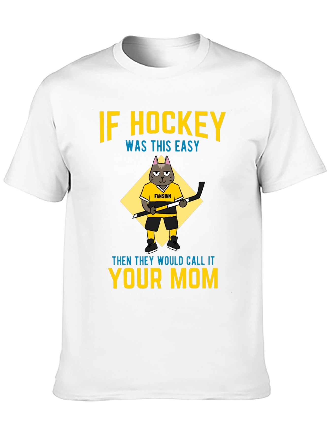 Black Funny Hockey Mom T-Shirt - Cat Graphic Tee view 10