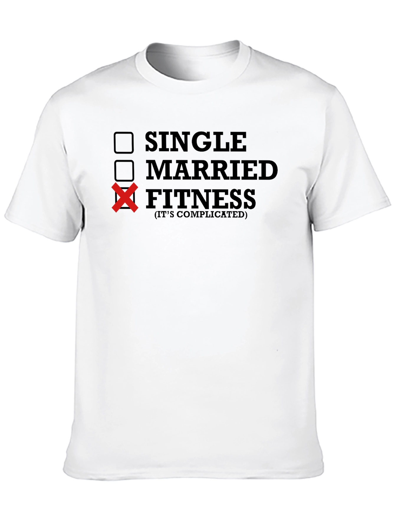 Black Fitness It's Complicated Men's Black T-Shirt view 10