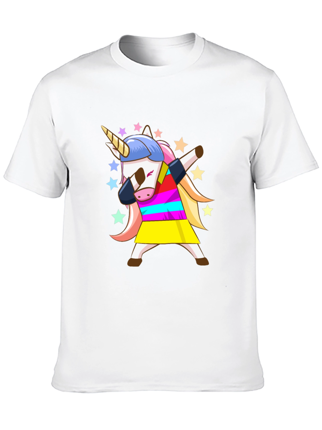 Black Dabbing Unicorn Black T-Shirt - Fun Cartoon Graphic Tee view 10