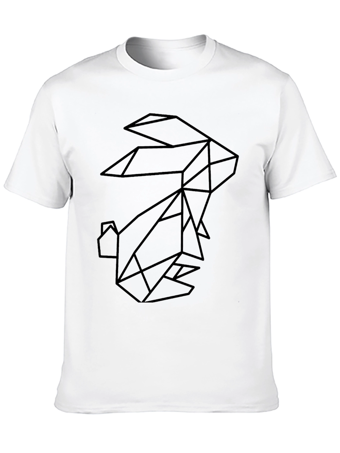 Black Geometric Rabbit Black Graphic Tee - Modern Minimalist Style view 10