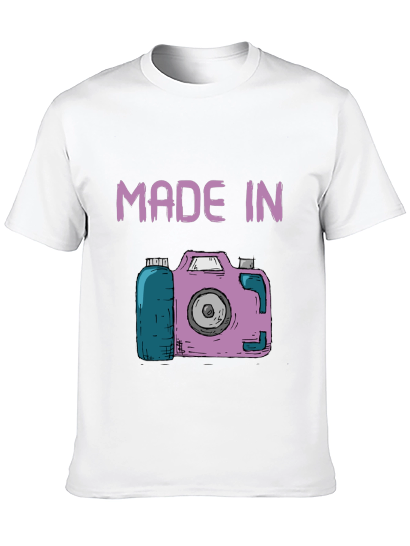 Black Made In Camera T-Shirt - Fun Novelty Tee view 10