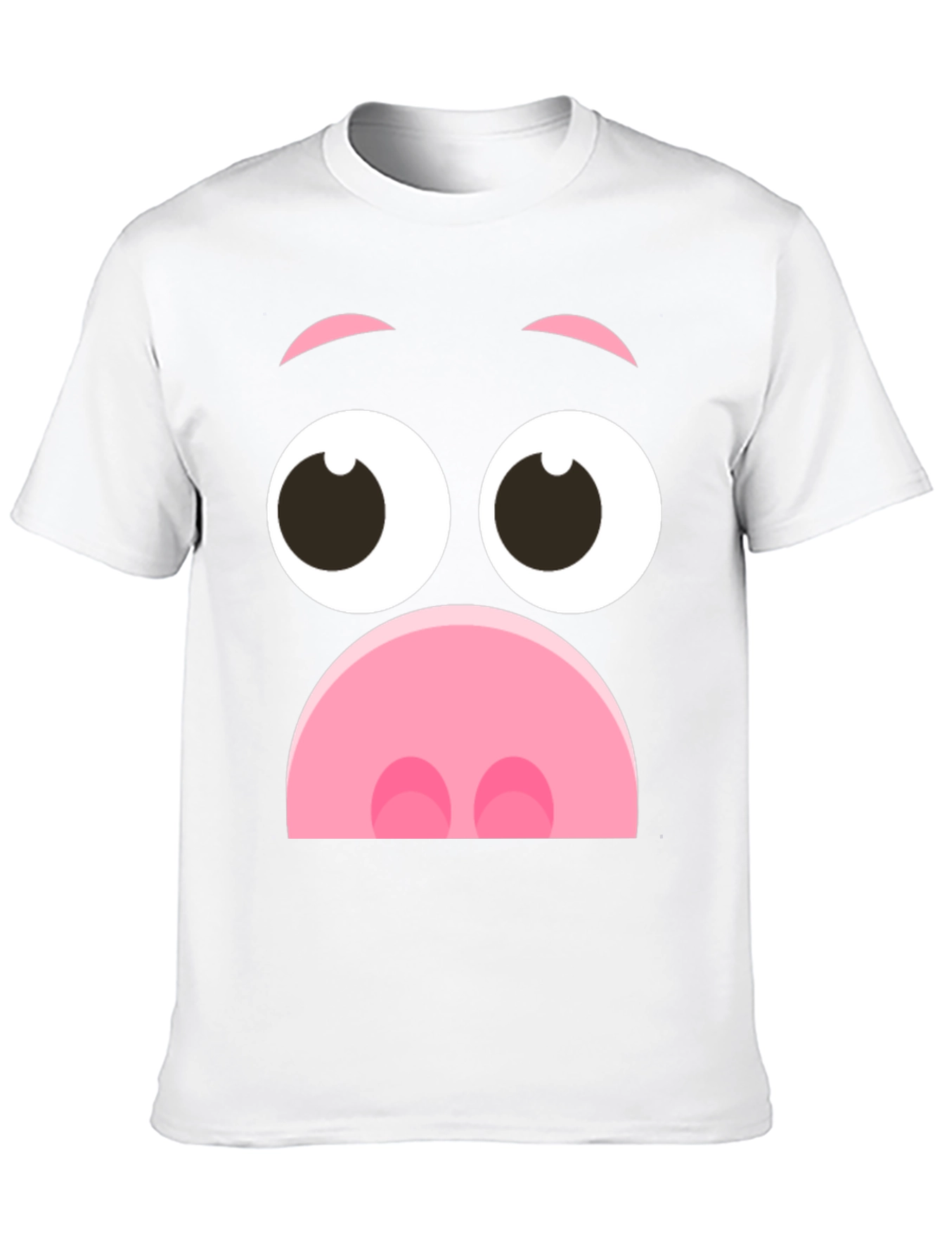 Black Funny Pig Face Graphic T-Shirt - Novelty Cartoon Tee view 10