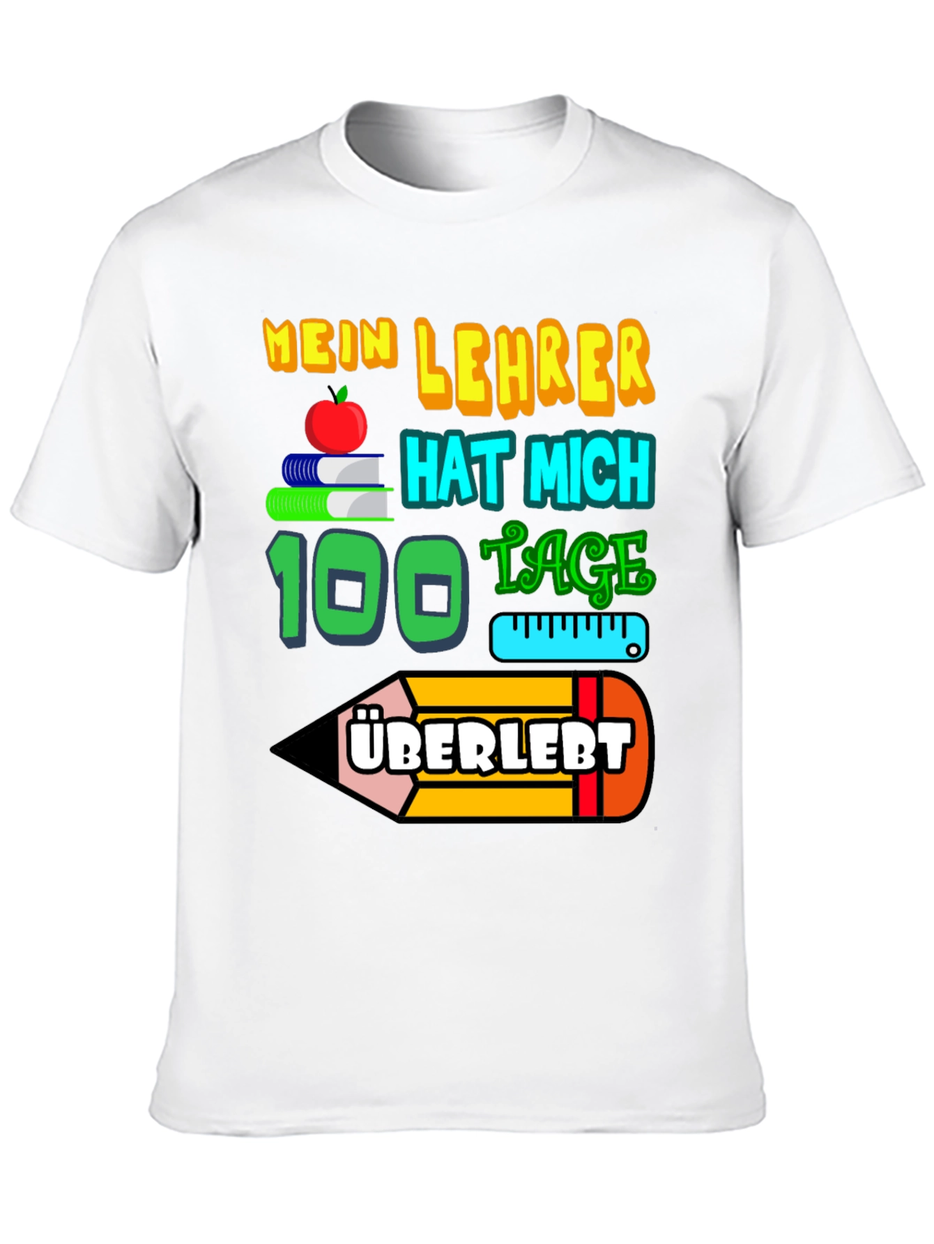 Black My Teacher Survived 100 Days T-Shirt view 10