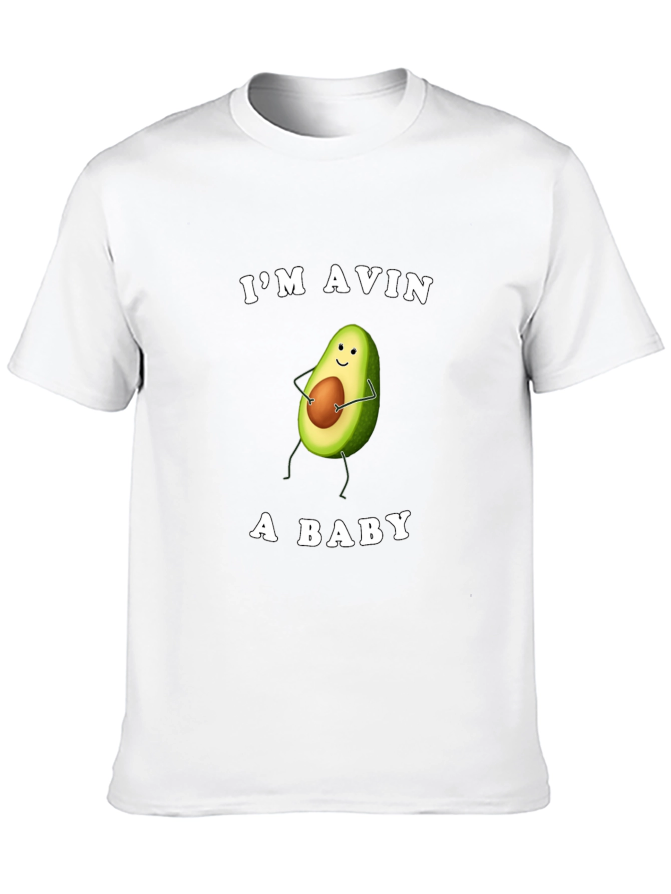 Black Funny Avocado T-Shirt - I'm Avin A Baby view 10