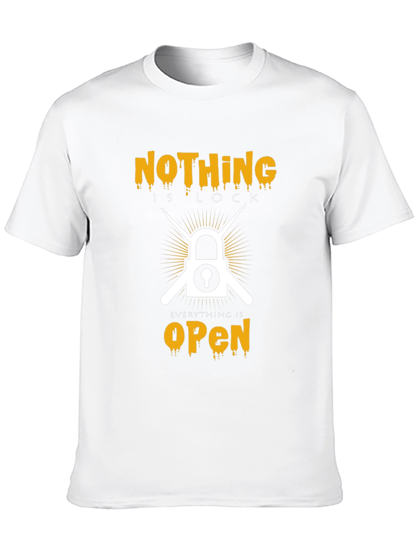 Black Nothing Is Lock T-Shirt - Everything Is Open Tee view 10