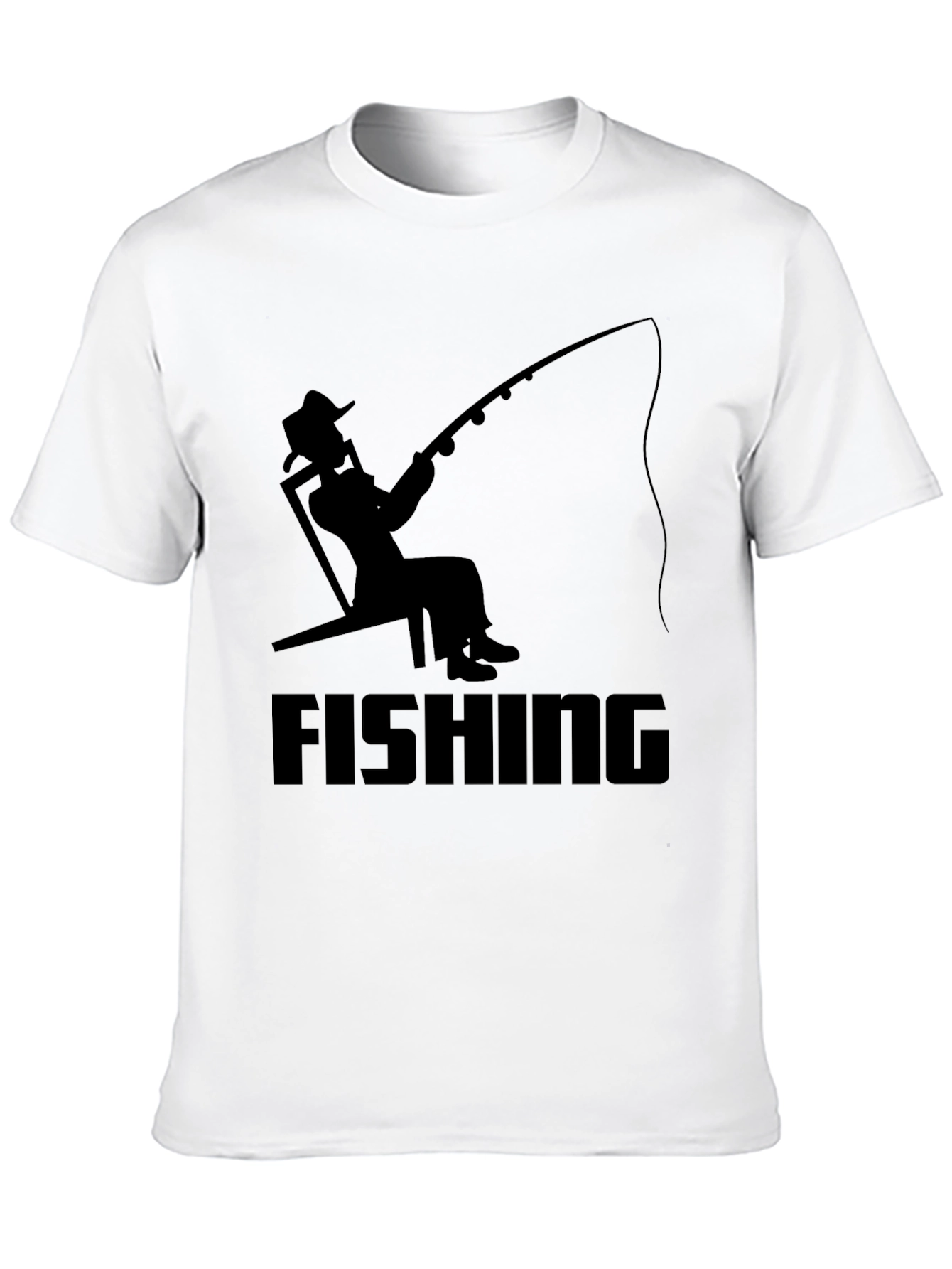 Black Fishing Silhouette Graphic T-Shirt - Black view 10