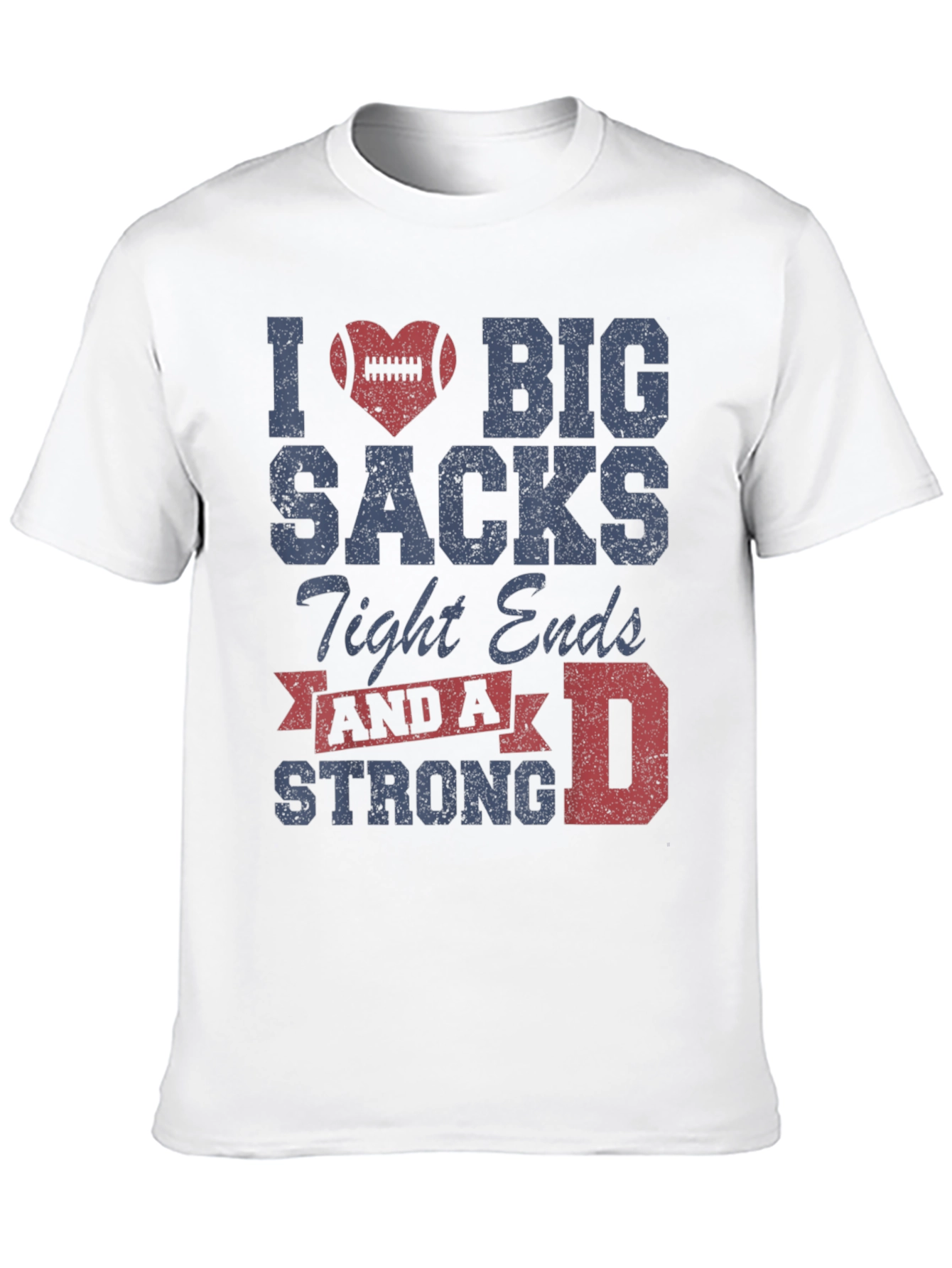 Black I Heart Big Sacks T-Shirt - Football Humor Tee view 10