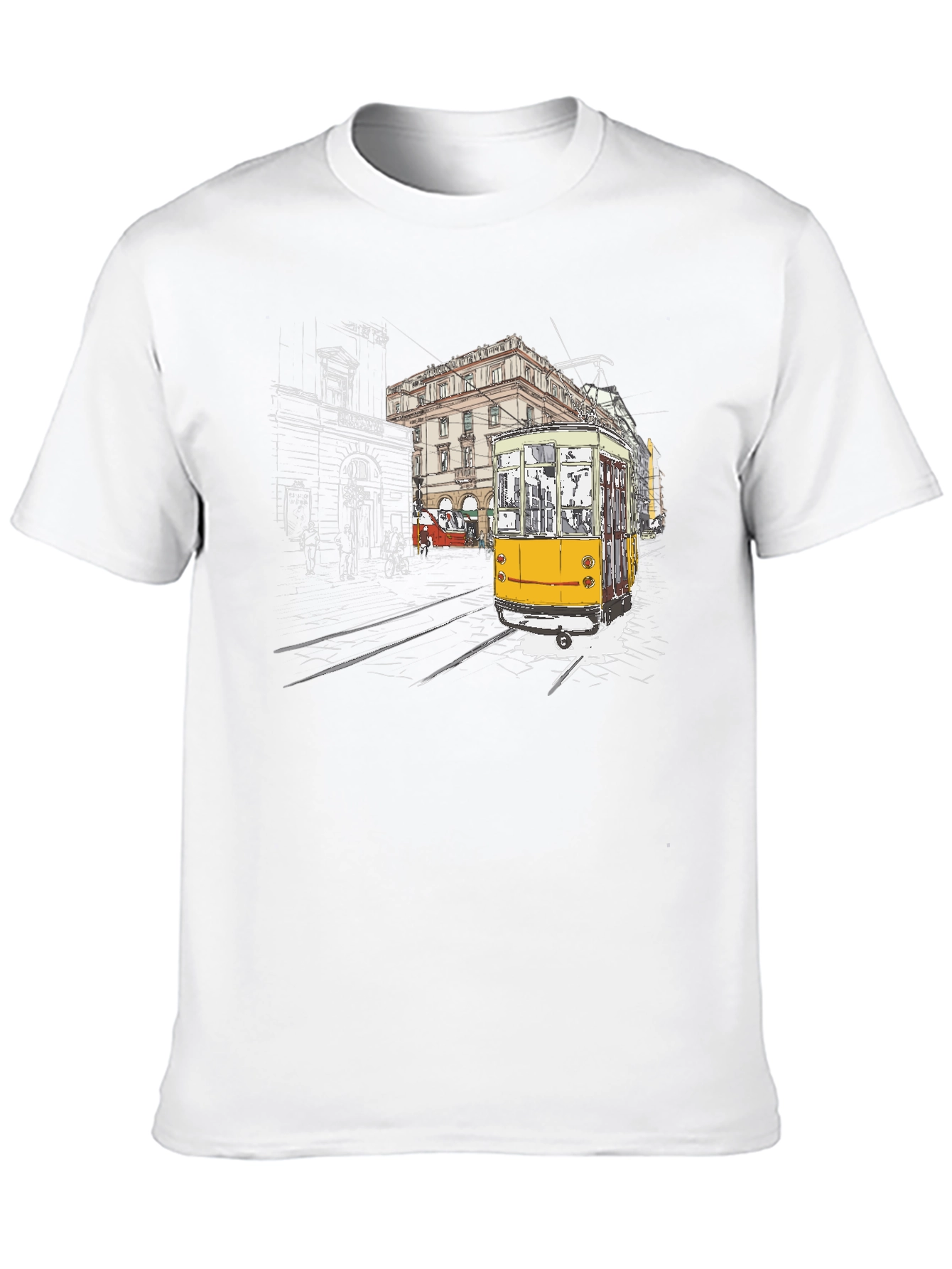Black Urban Tram Graphic Tee - Black view 10