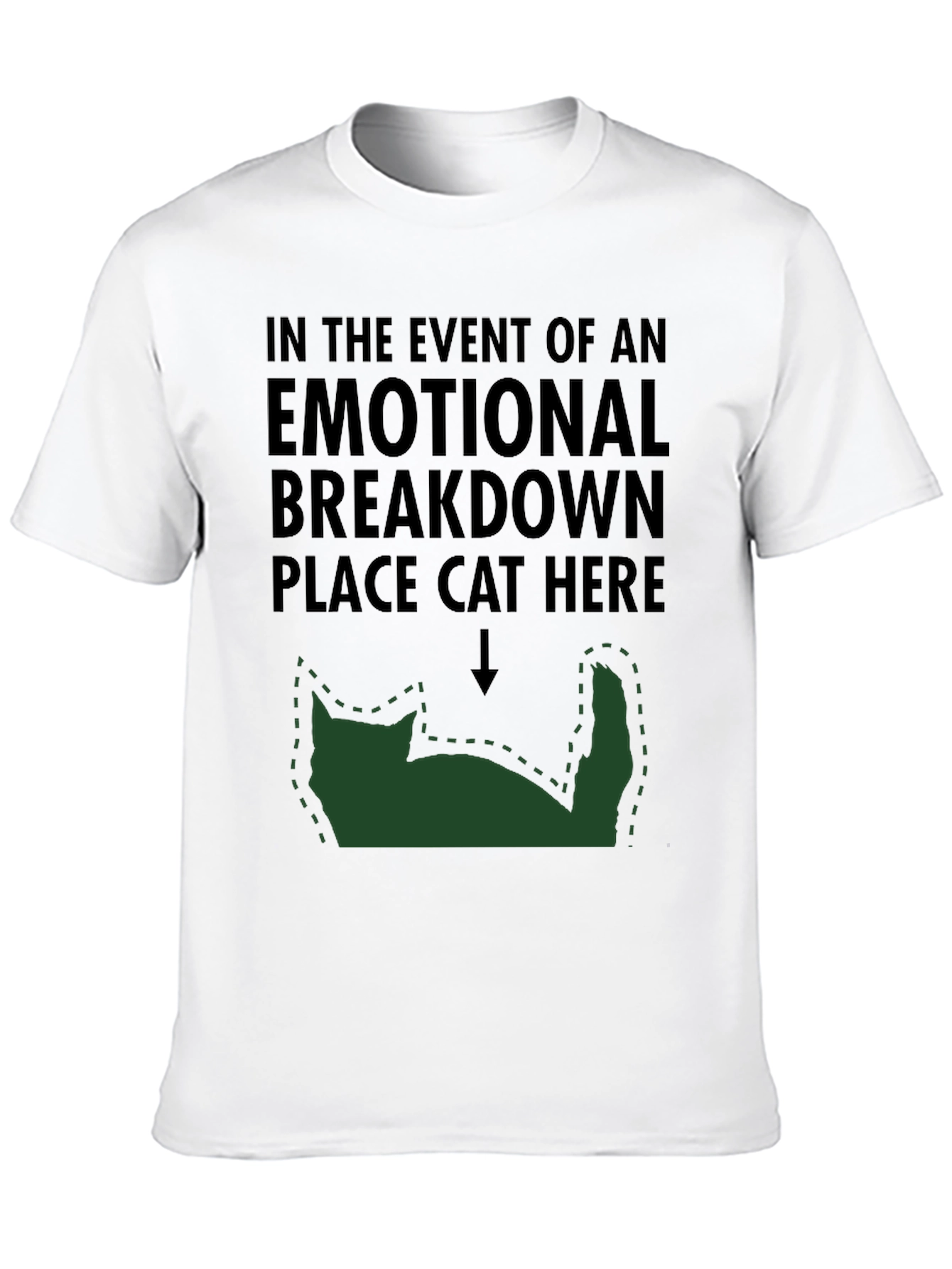 Black Emotional Breakdown Cat T-Shirt view 10