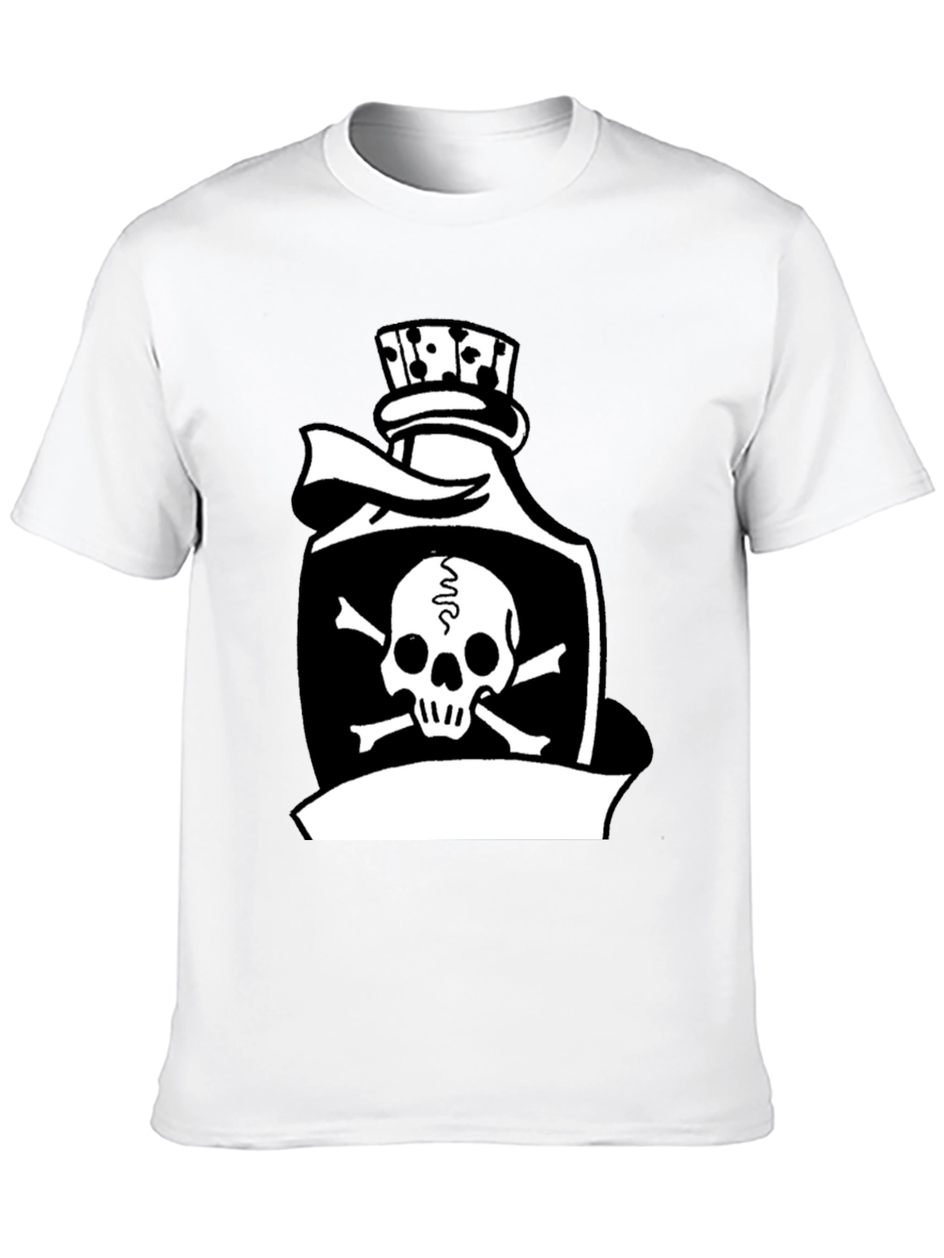 Black Skull & Crossbones Poison Bottle Black T-Shirt view 10