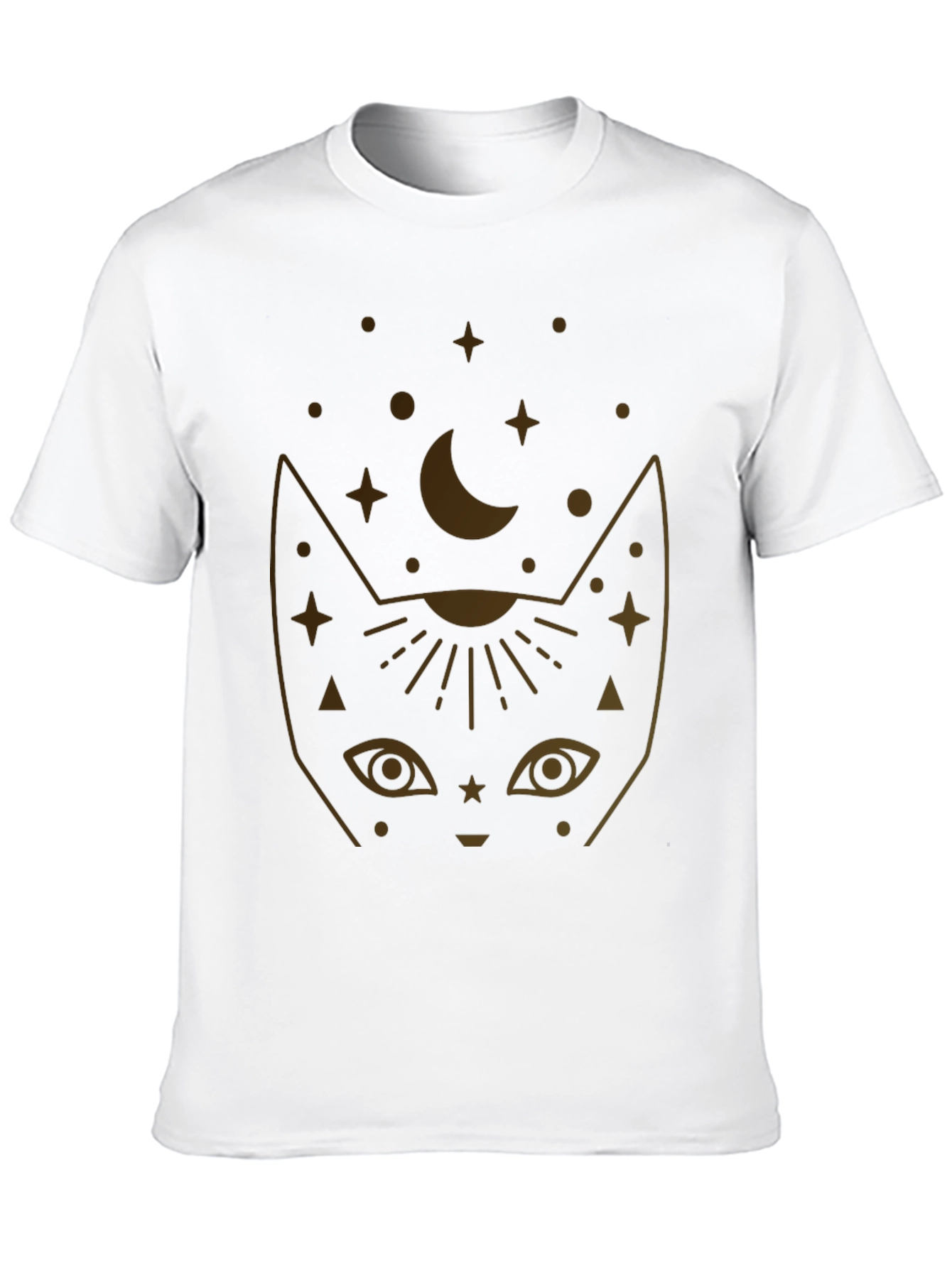 Black Mystic Cat T-Shirt - Celestial Feline Graphic Tee view 10