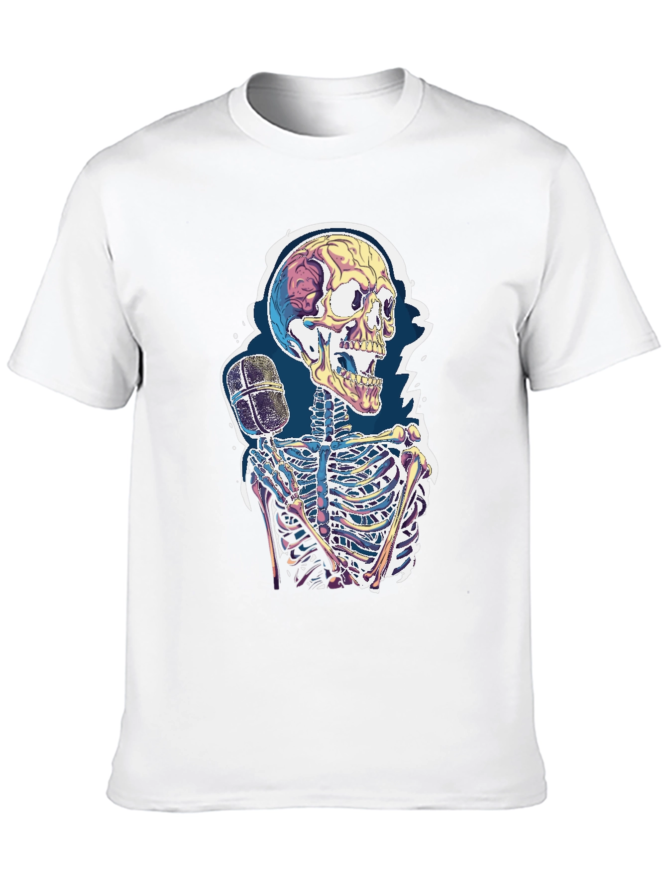 Black Skeleton Microphone Graphic Tee - Black view 10