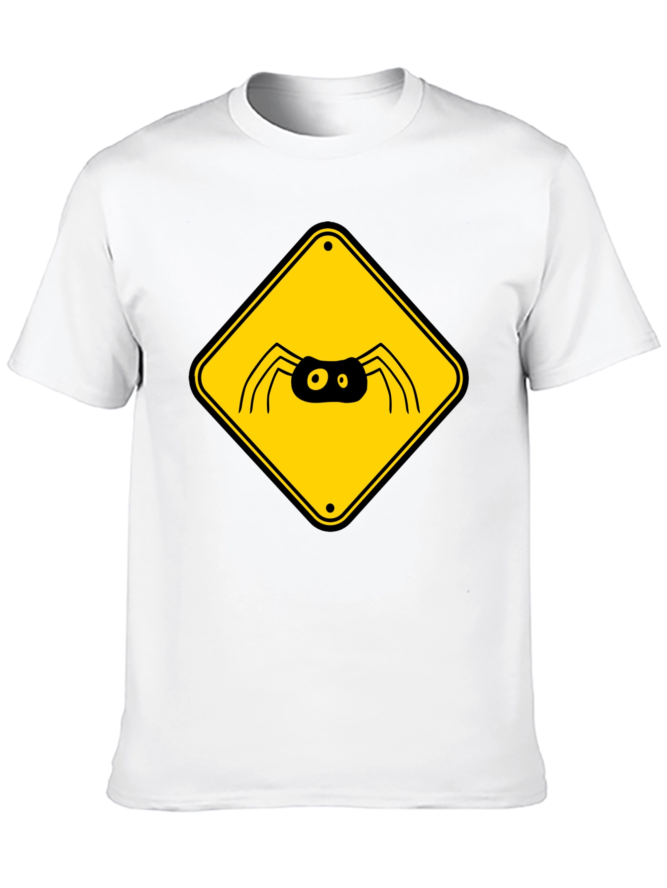 Black Spider Warning Sign Graphic T-Shirt view 10