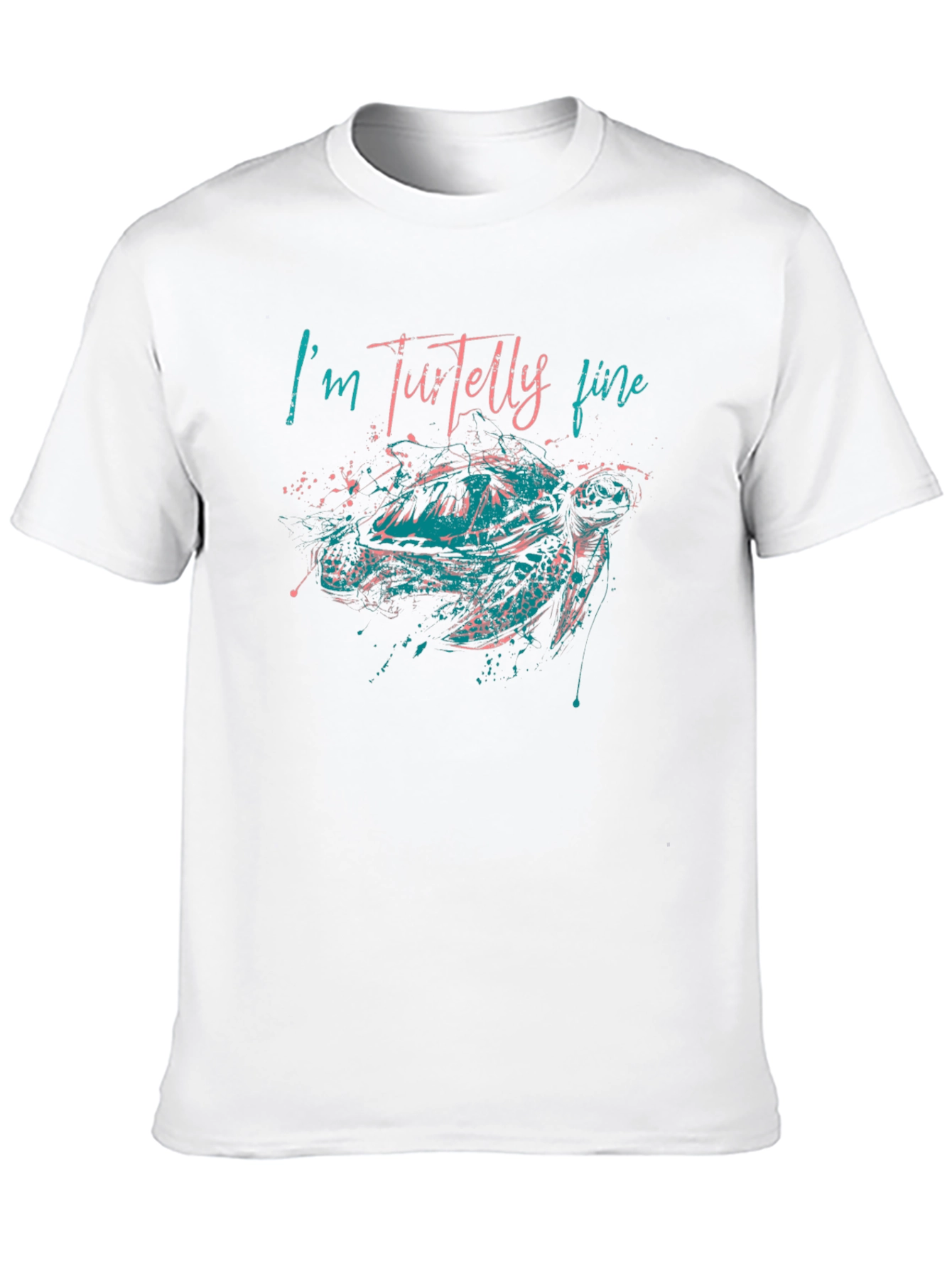 Black I'm Turtelly Fine Graphic Tee - Turtle Design view 10