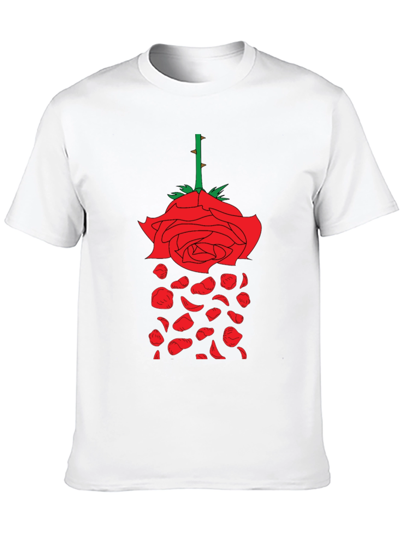 Rose Graphic T-Shirt - Unique Falling Petals Design - 10
