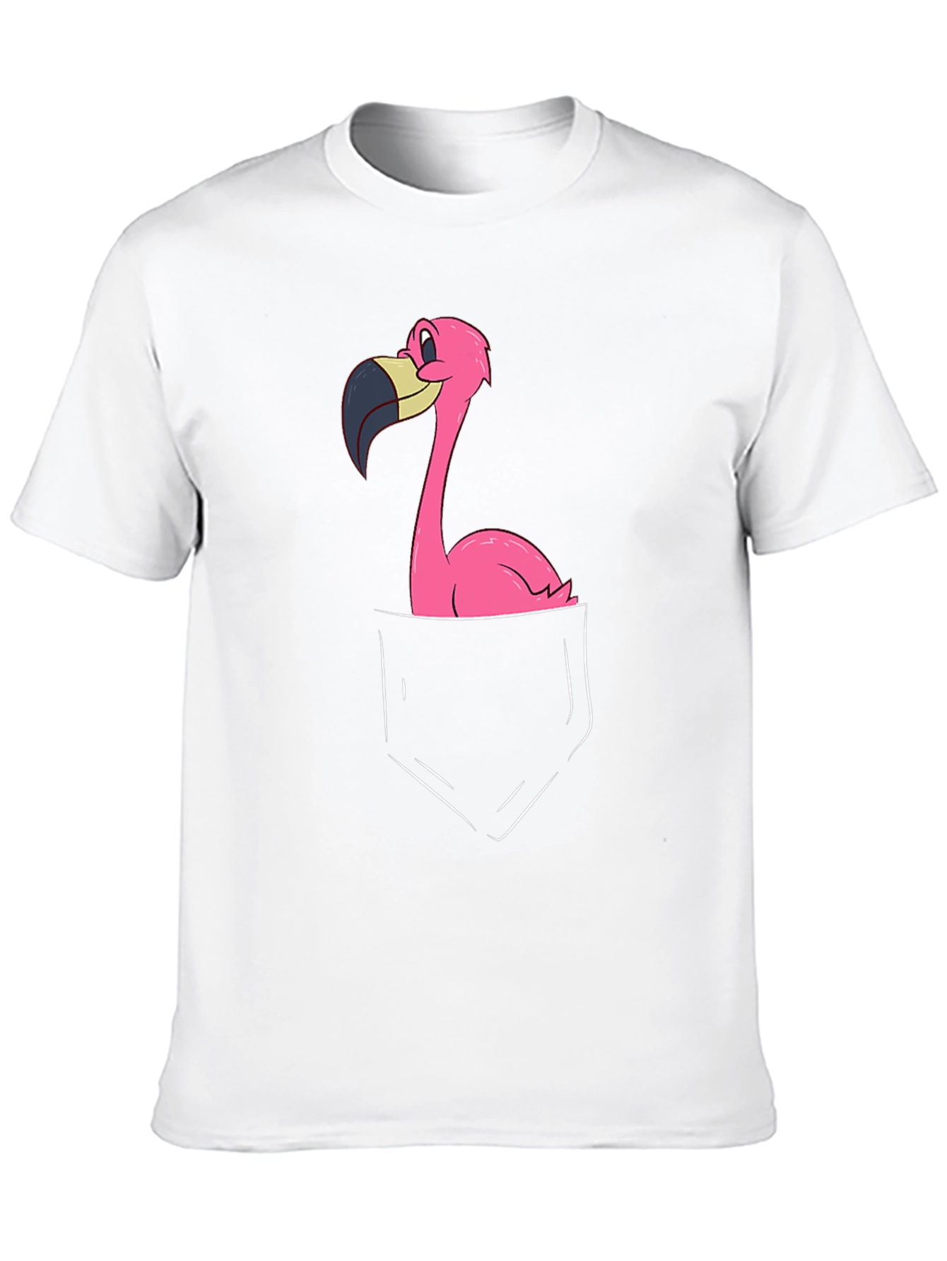 Black Flamingo Pocket Graphic Tee - Black Cotton Blend view 10