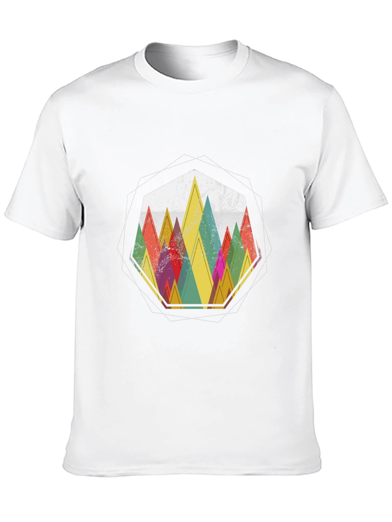 Black Geometric Mountain Graphic Tee - Stylish Casual Wear view 10
