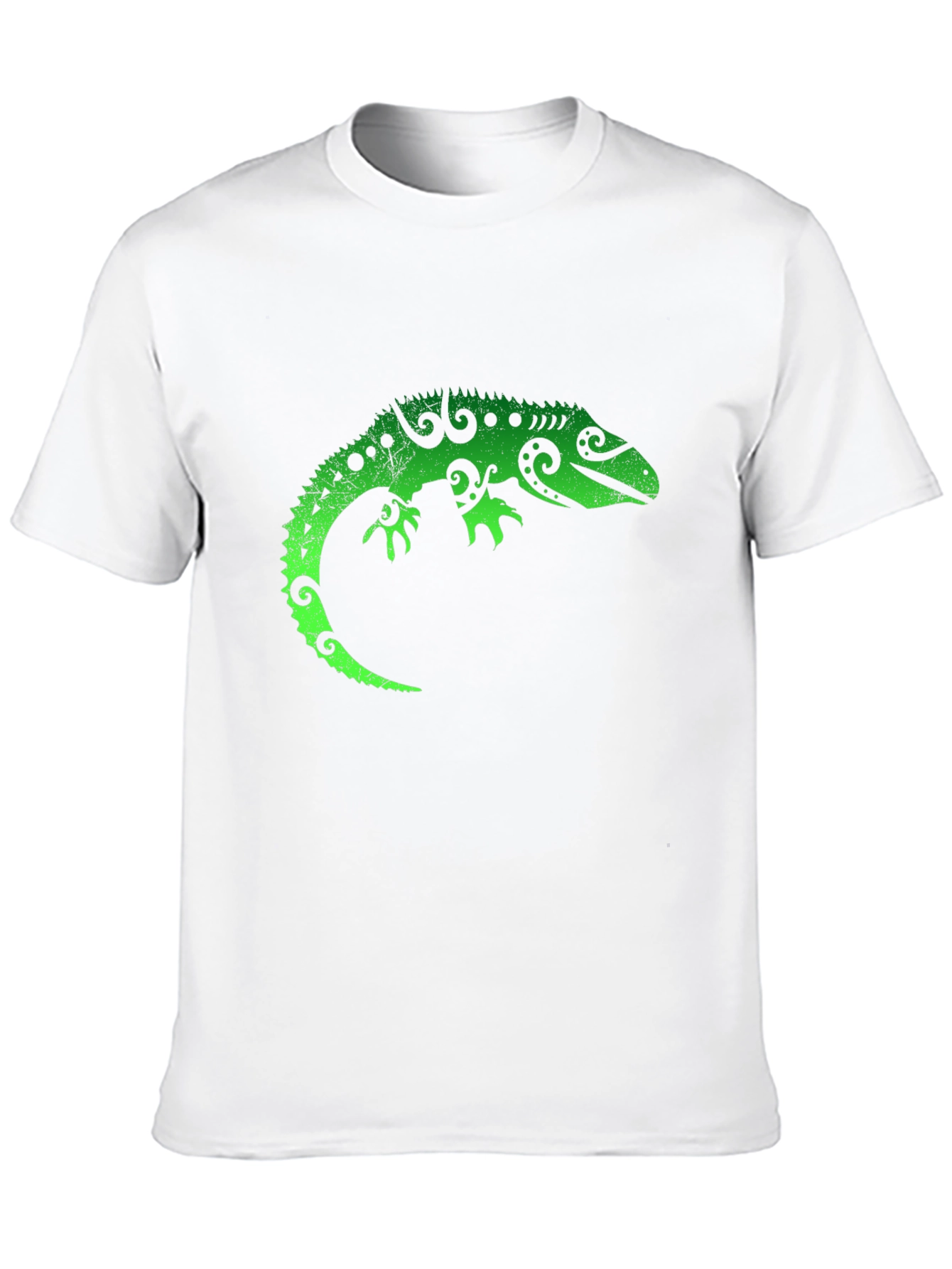 Black Green Lizard Graphic Tee - Cool Reptile T-Shirt view 10