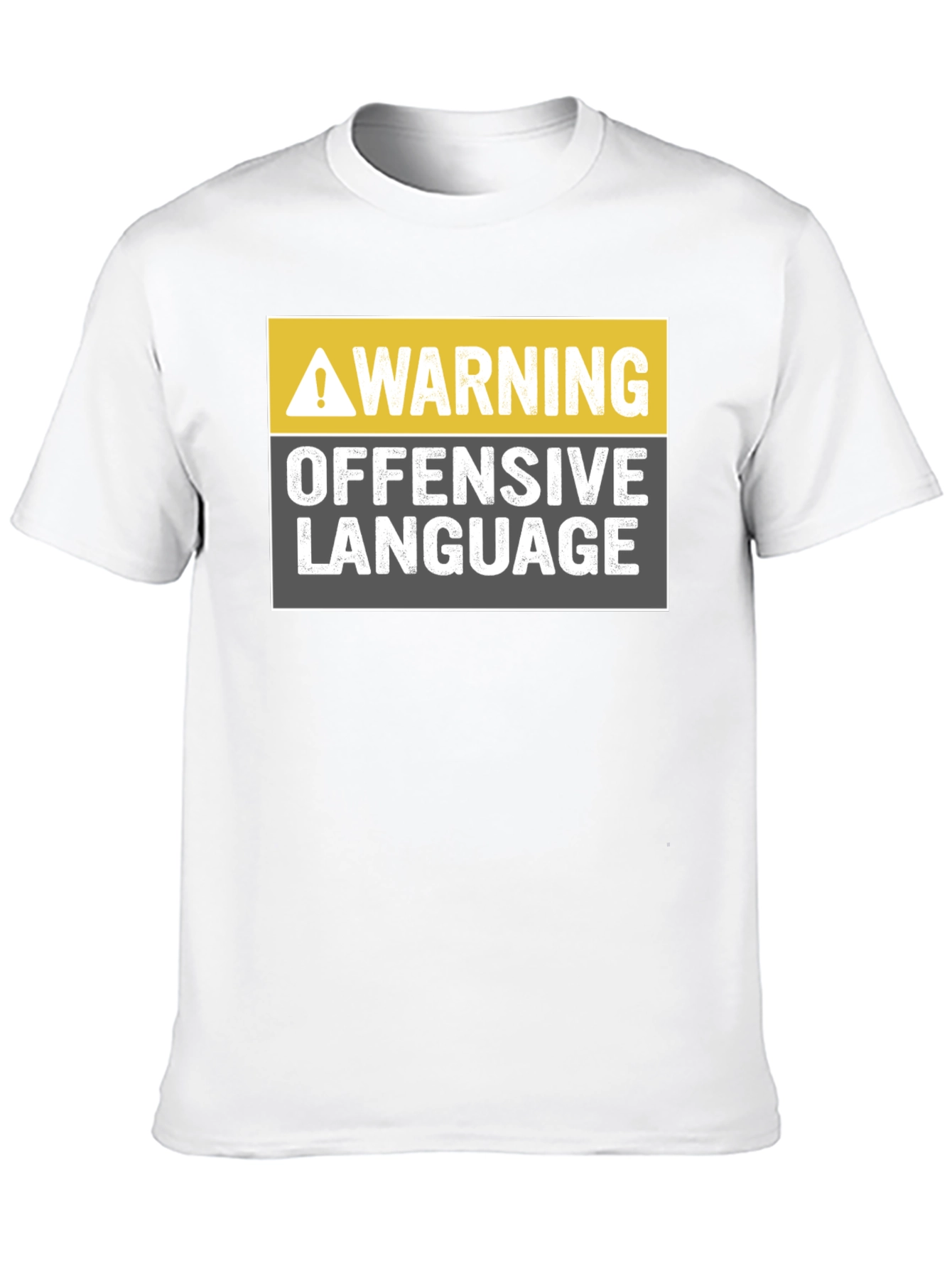 Black Warning Offensive Language T-Shirt view 10