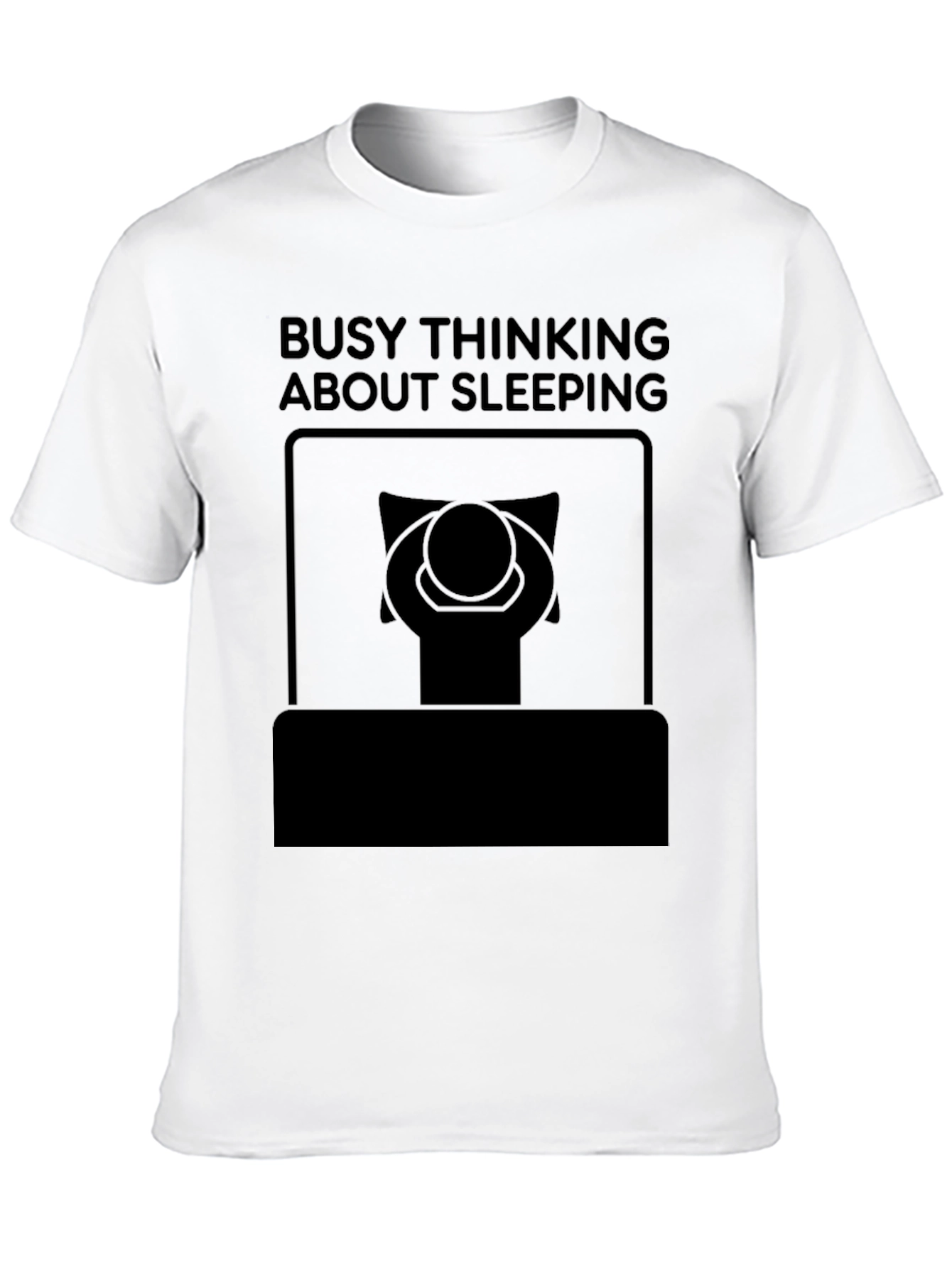 Black Busy Thinking About Sleeping Black Graphic Tee view 10